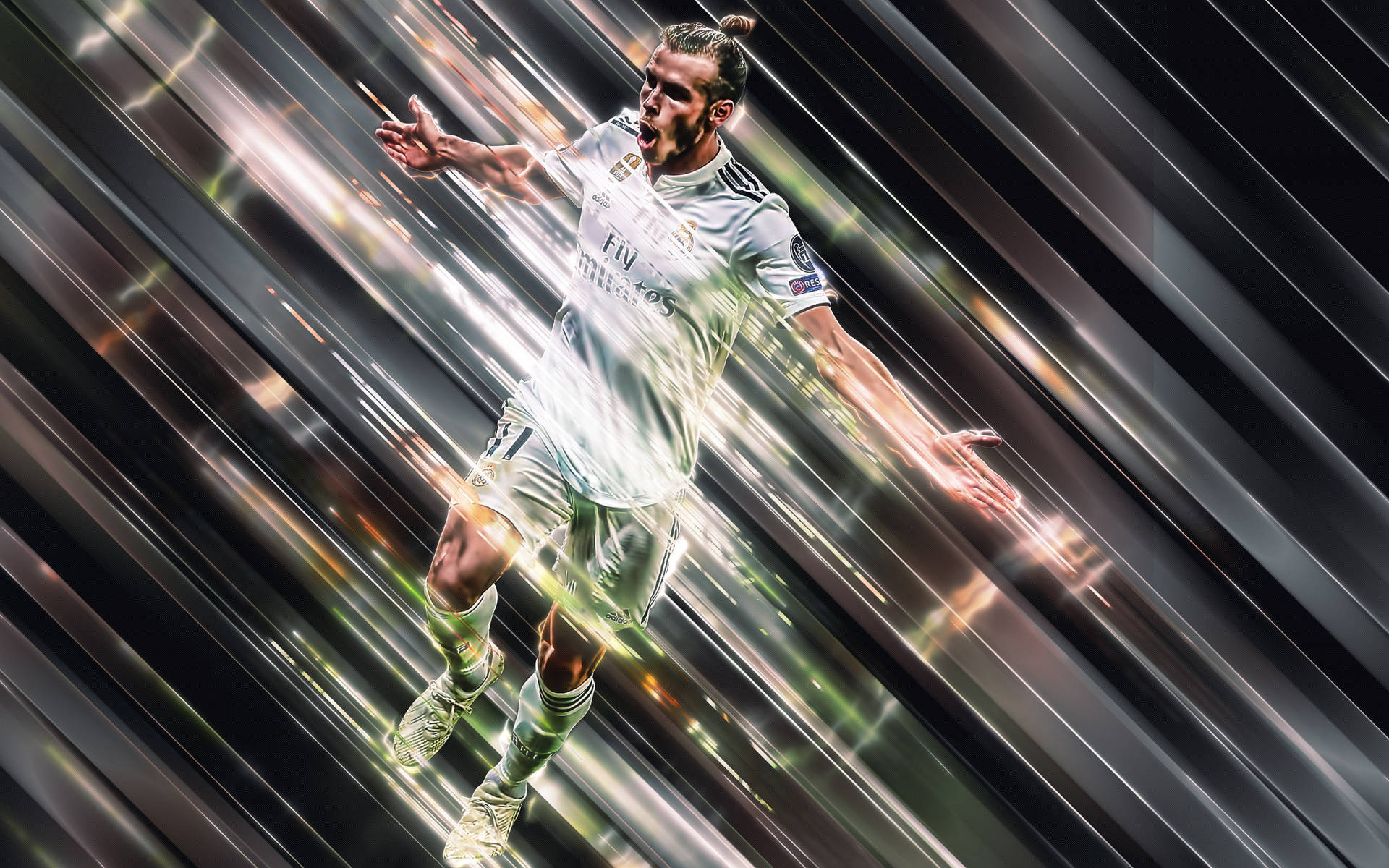 Gareth Bale, soccer player, mid-air, Full HD Desktop Wallpaper