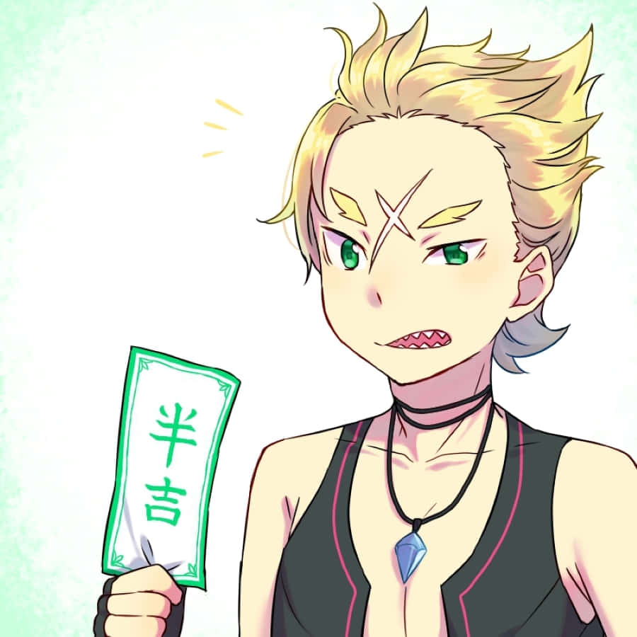 Garfiel Tinsel, spiky blonde hair, green eyes, SD Desktop Wallpaper