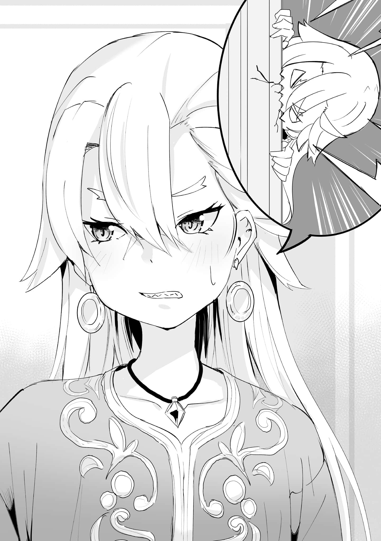 Garfiel Tinsel, black and white anime girl, long hair, Full HD Phone Wallpaper