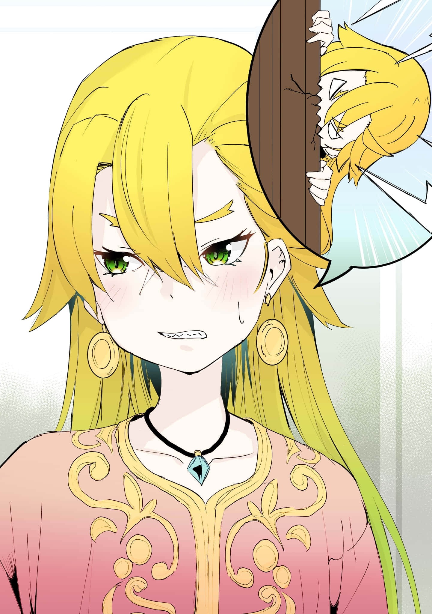 Garfiel Tinsel, blonde anime girl, green eyes, Full HD Phone Wallpaper