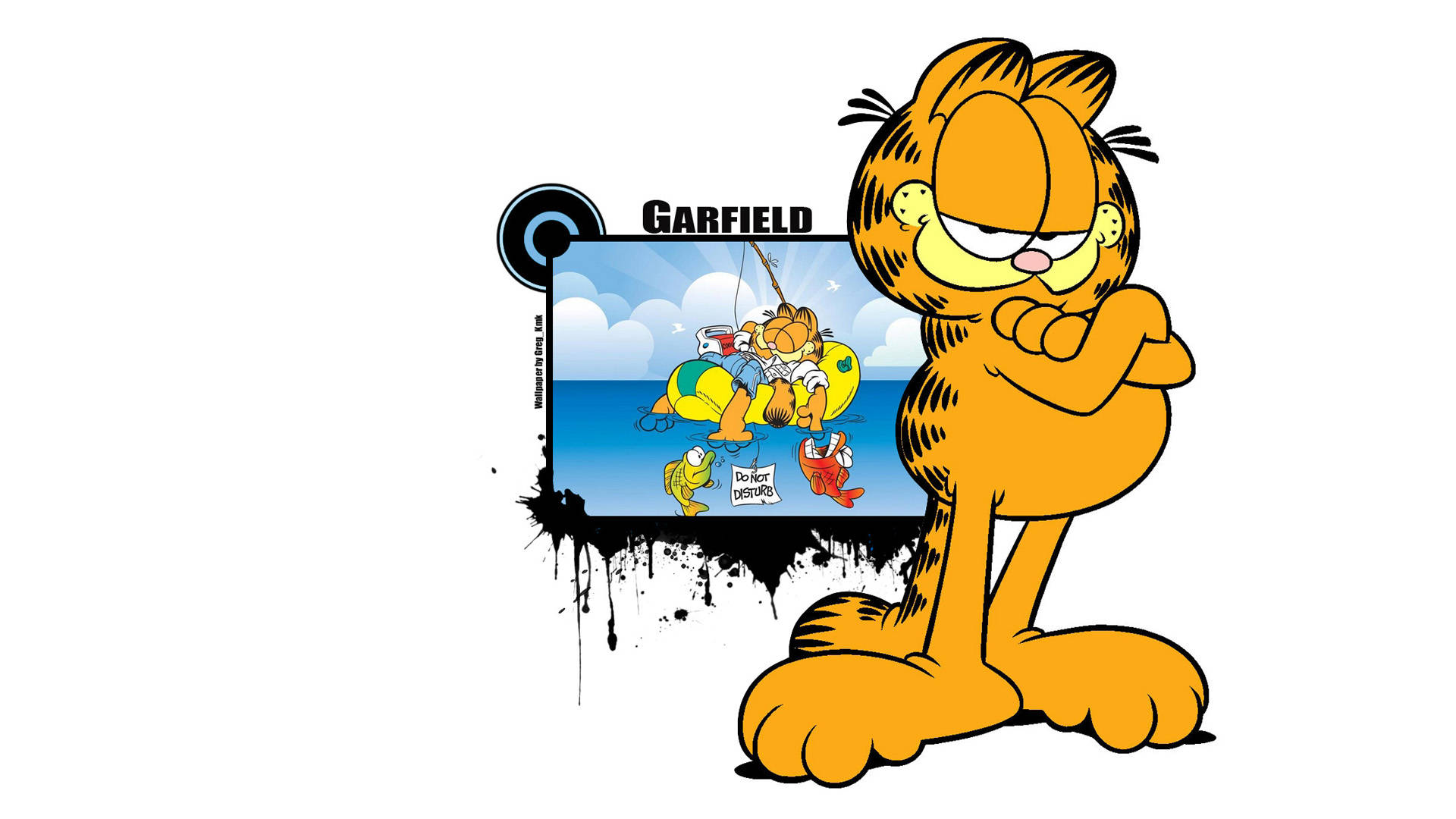 Garfield, orange cat, comic panel, Full HD Desktop Wallpaper