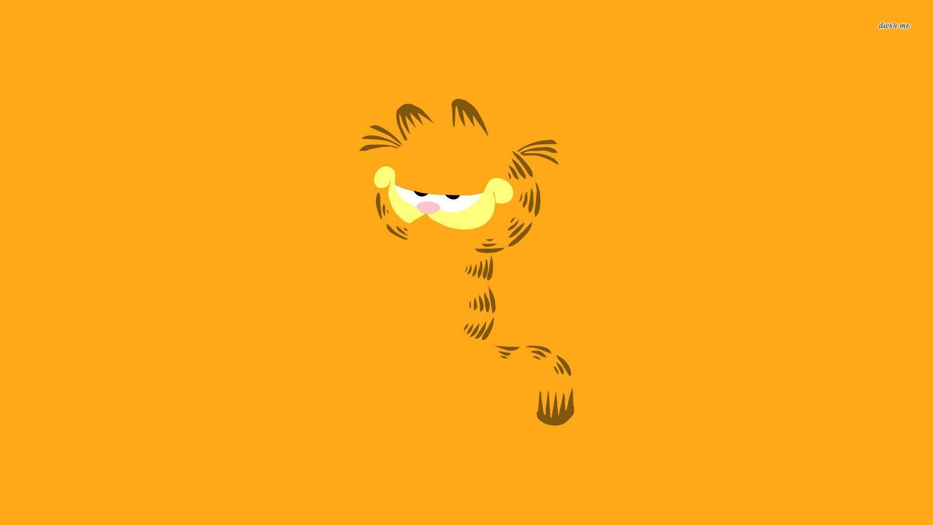 Garfield, minimalist stylized, smug grin, Full HD Desktop Wallpaper