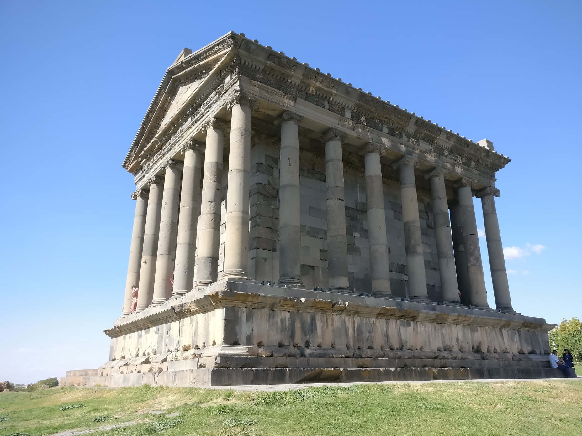 Garni Temple, sunrise, ancient stone temple, HD Desktop Wallpaper