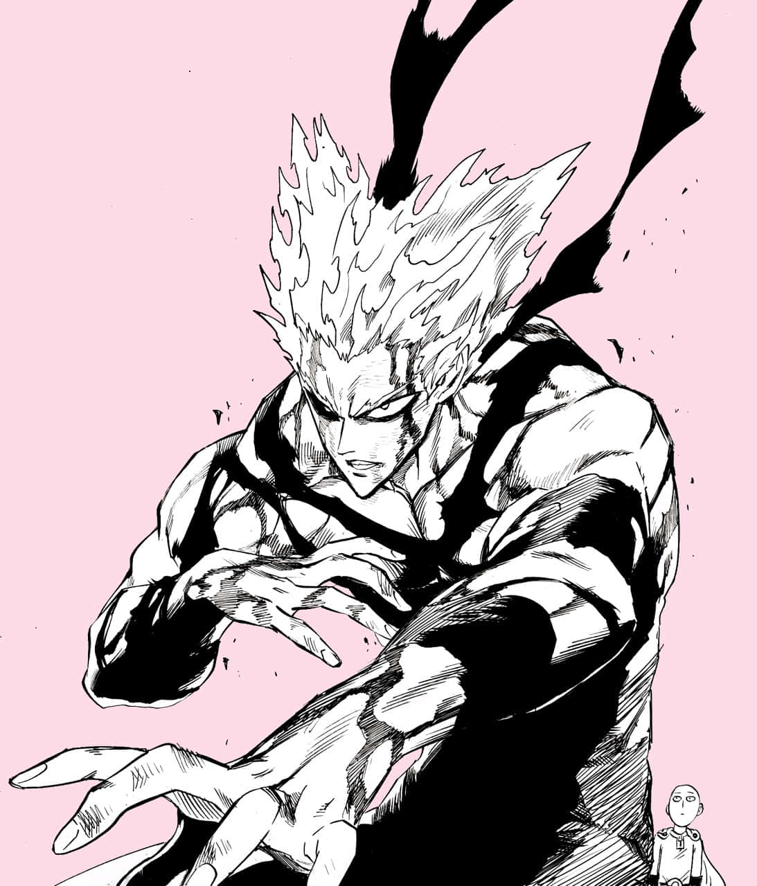 Garou, spiky hair, intense expression, HD Phone Wallpaper
