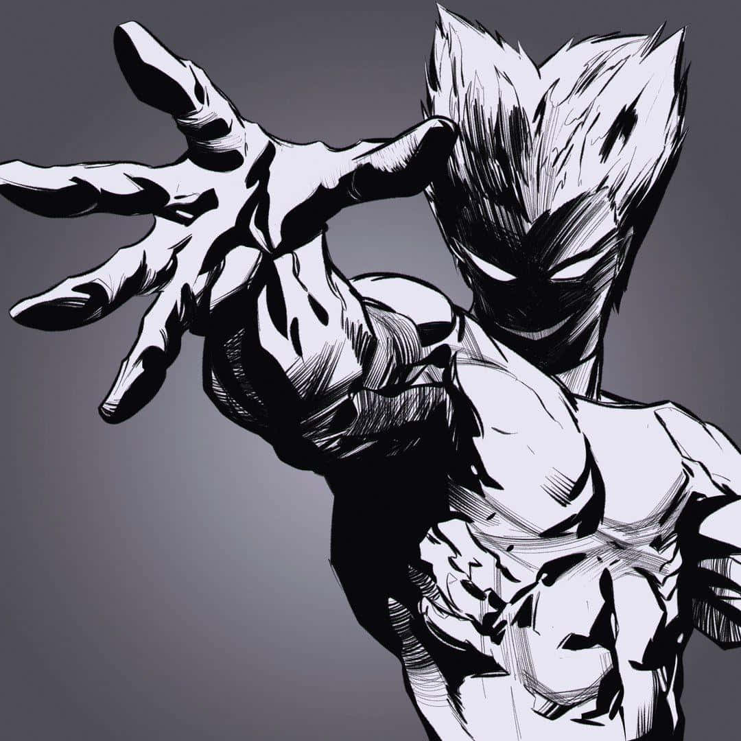 Garou, black and white anime character, spiky hair, SD Desktop Wallpaper