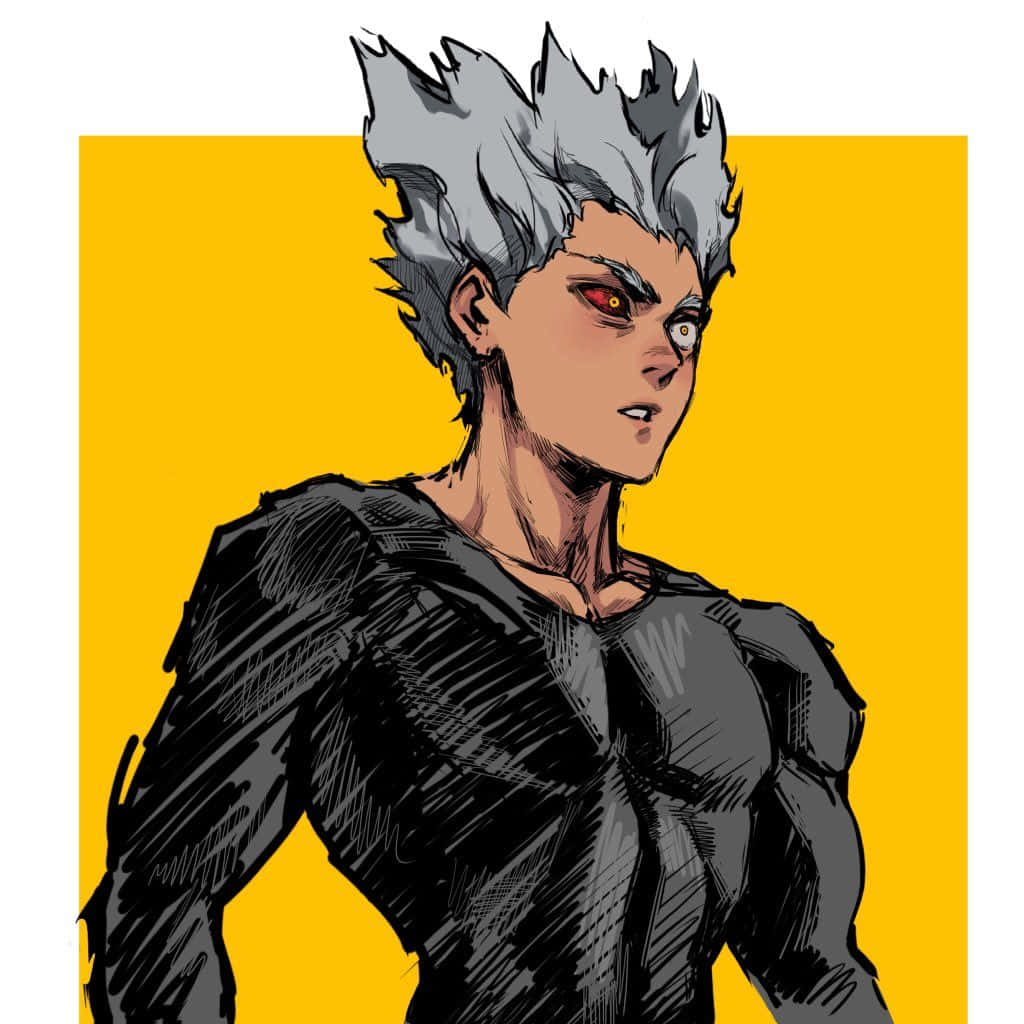 Garou, spiky gray hair, glowing red eyes, SD Desktop Wallpaper