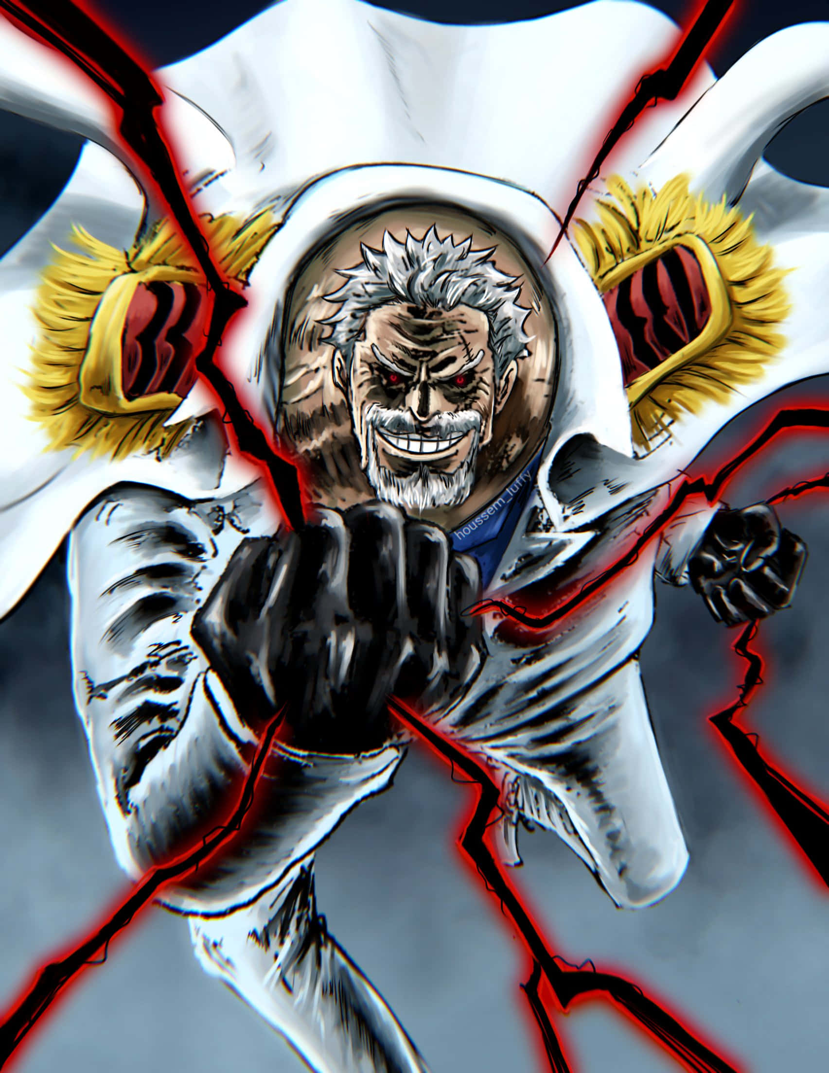 Garp, white hair, beard, Full HD Phone Wallpaper