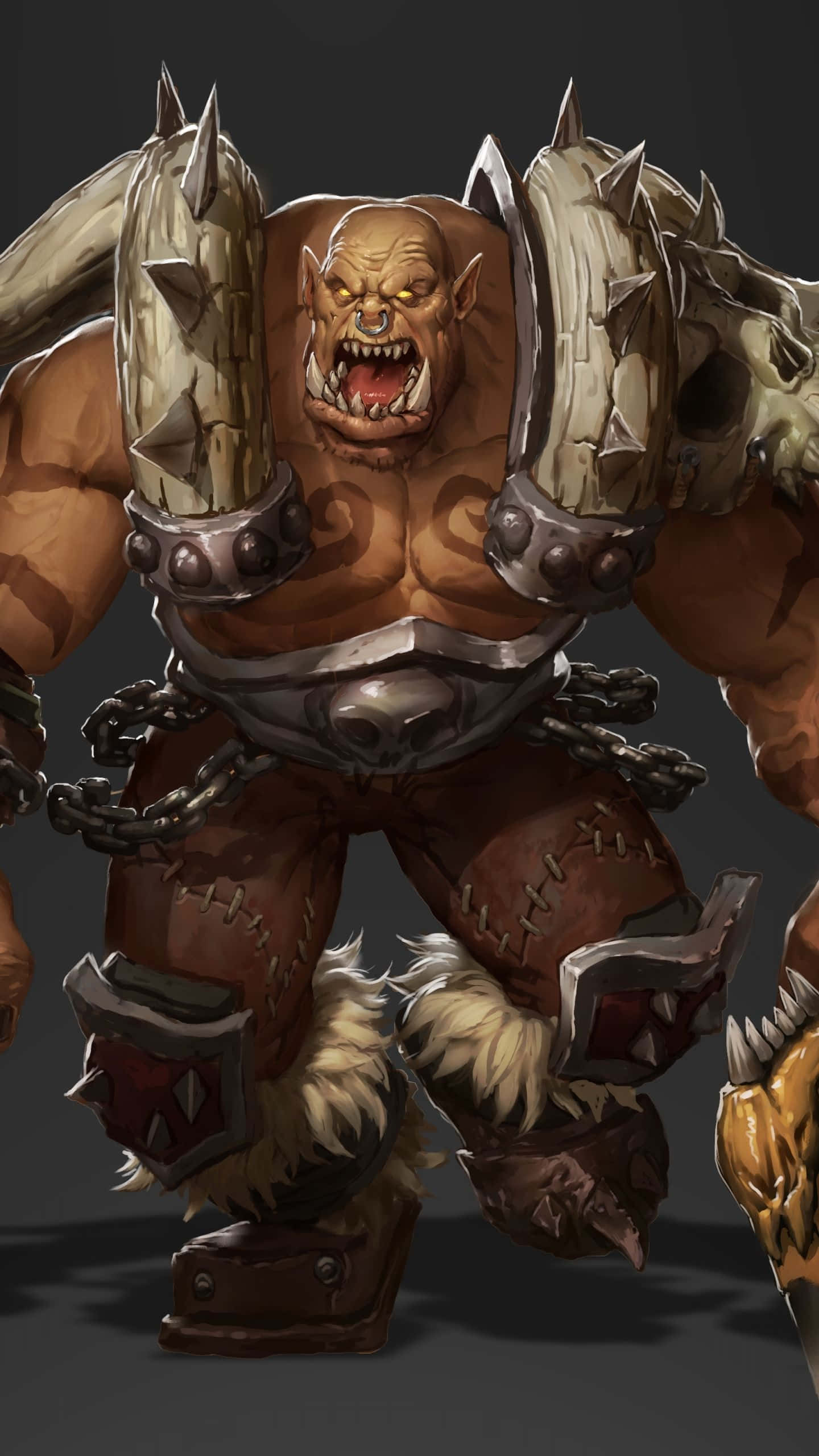 Garrosh Hellscream, leader of the Horde, spiked armor, 2K Phone Wallpaper