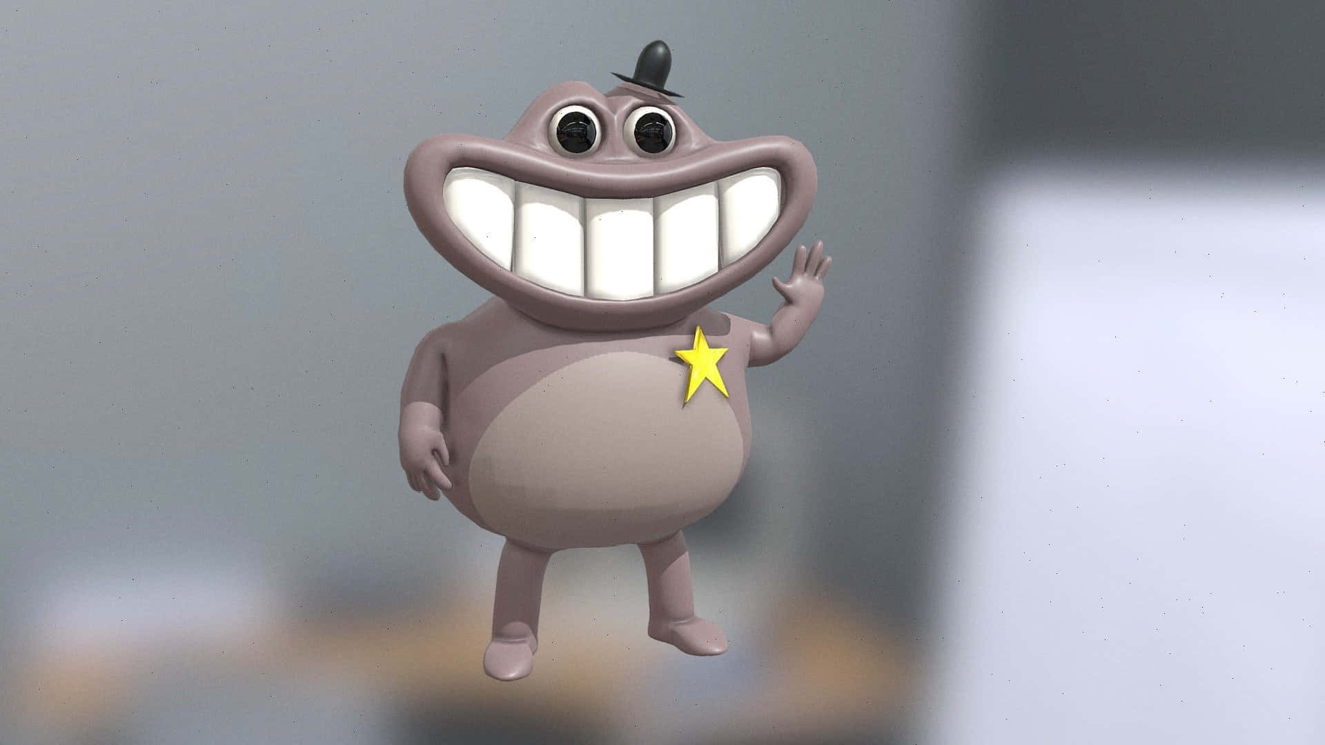 Garten of Banban, cartoon hippo, top hat, Full HD Desktop Wallpaper