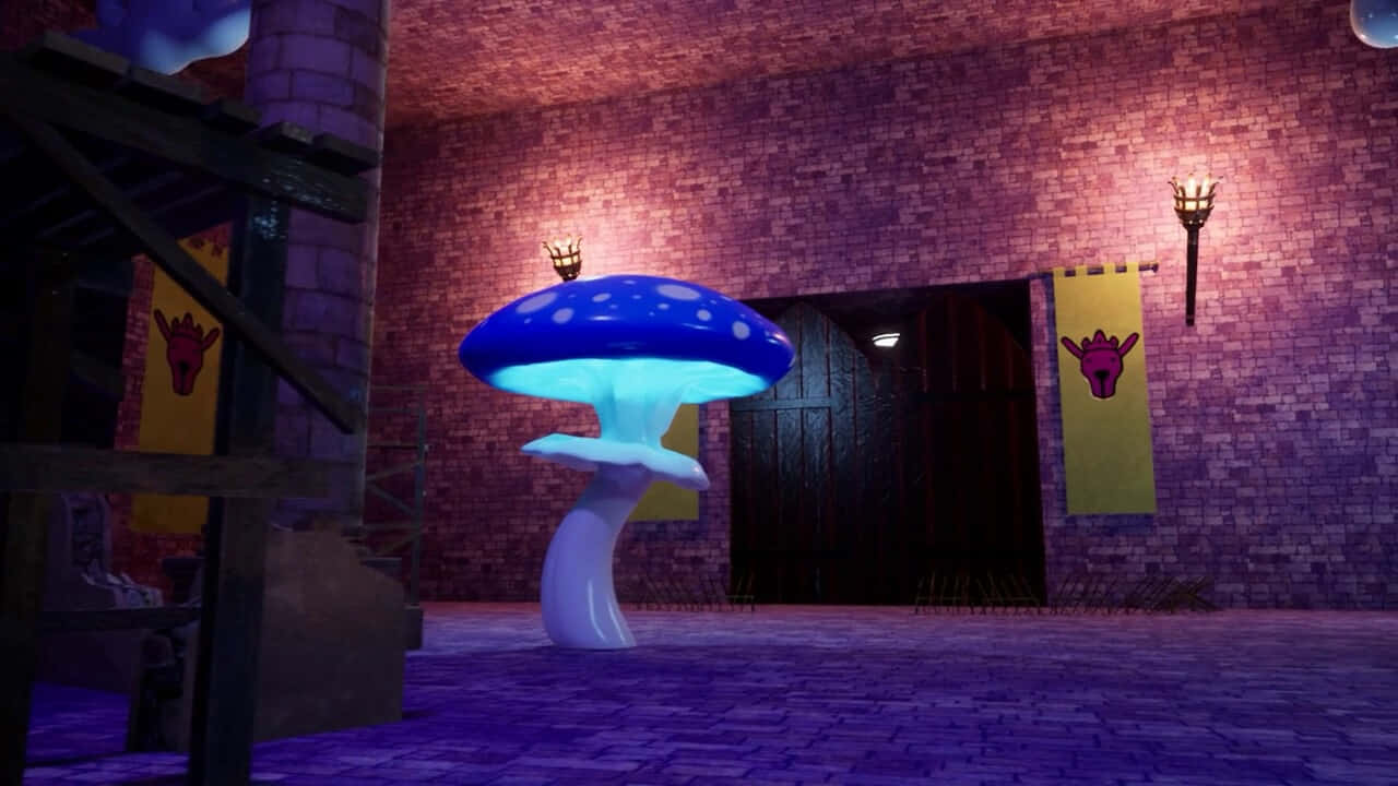 Garten Of Banban, glowing blue mushroom, white spots, HD Desktop Wallpaper