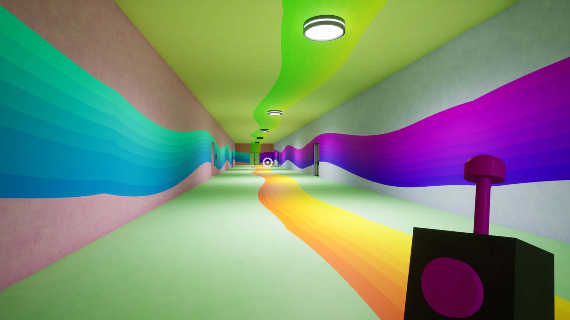 Garten of Banban, colorful hallway, rainbow colors, HD Desktop Wallpaper