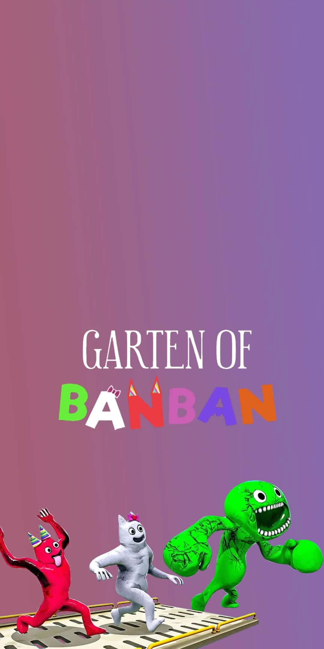 Garten Of Banban, cartoonish monsters, wooden platform, Full HD Phone Wallpaper