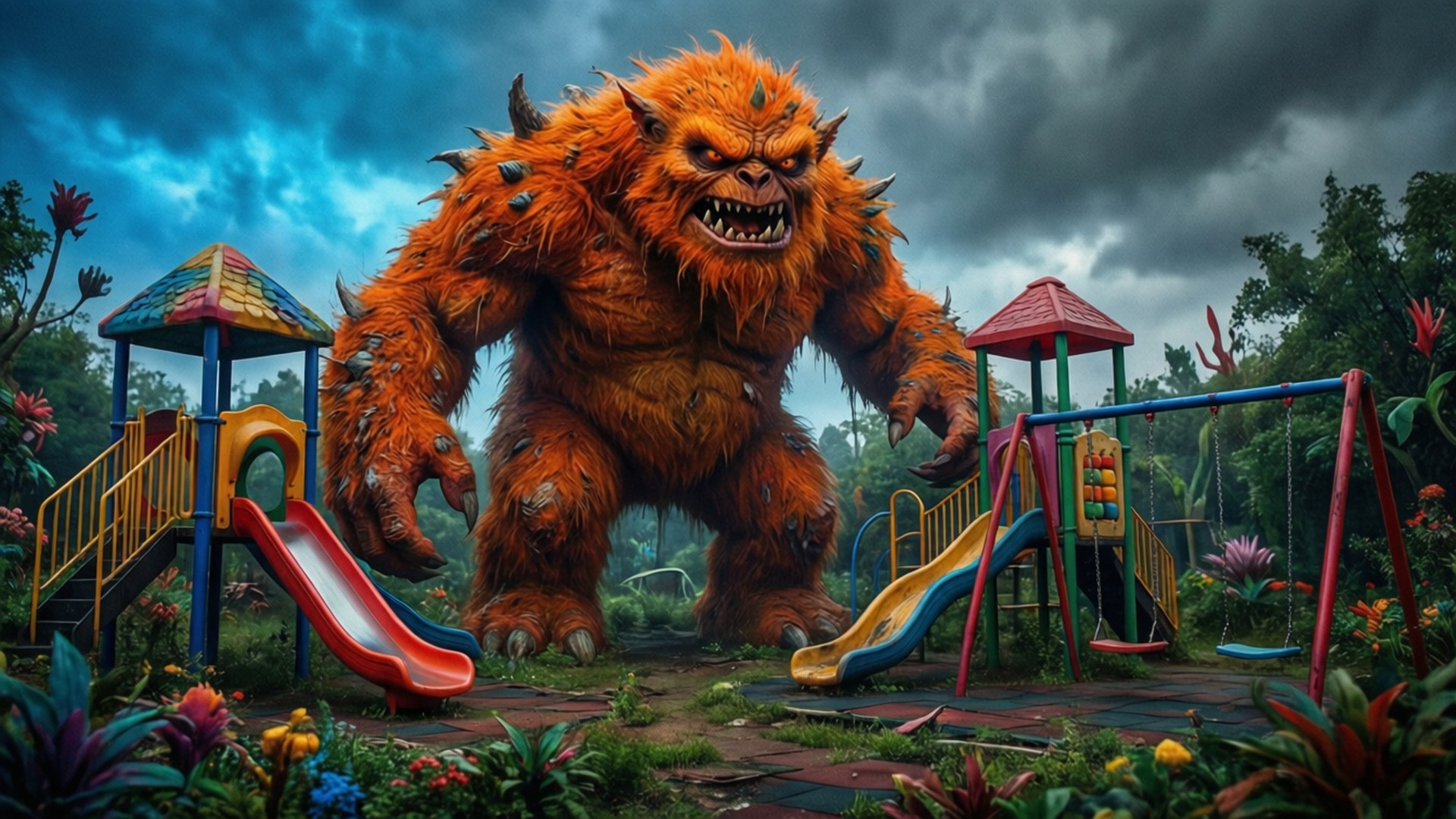 Banban, decaying playground, Garten of Banban, Full HD Desktop Wallpaper