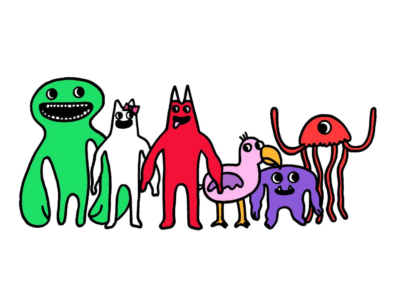 Garten Of Banban, cartoon monsters, colorful, HD Desktop Wallpaper