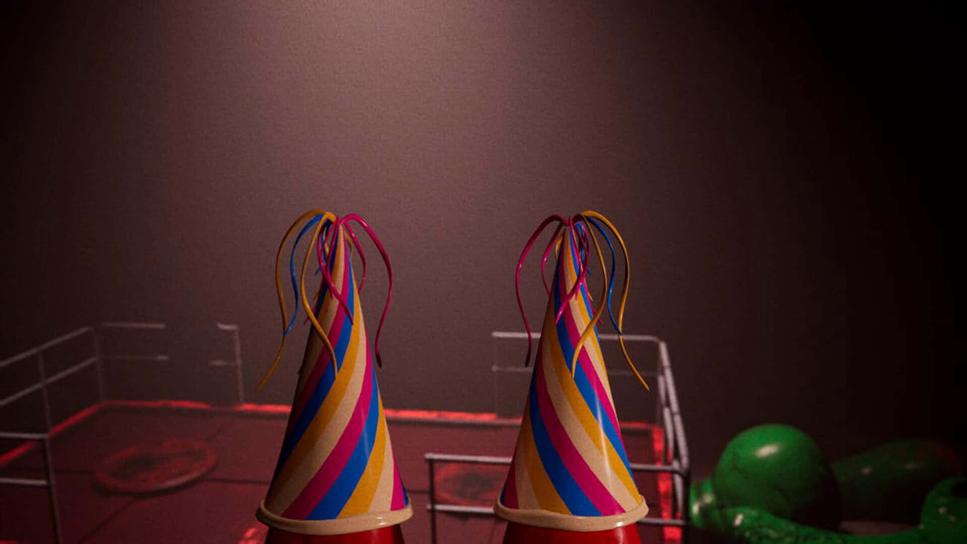 Garten Of Banban, party hats, red lighting, Full HD Desktop Wallpaper