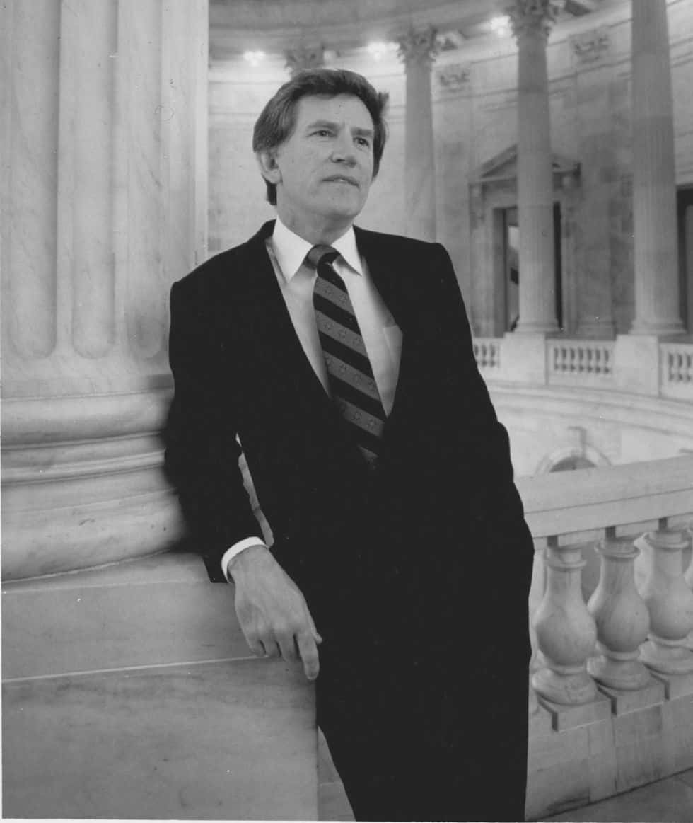 Gary Hart, suit, marble columns, SD Phone Wallpaper