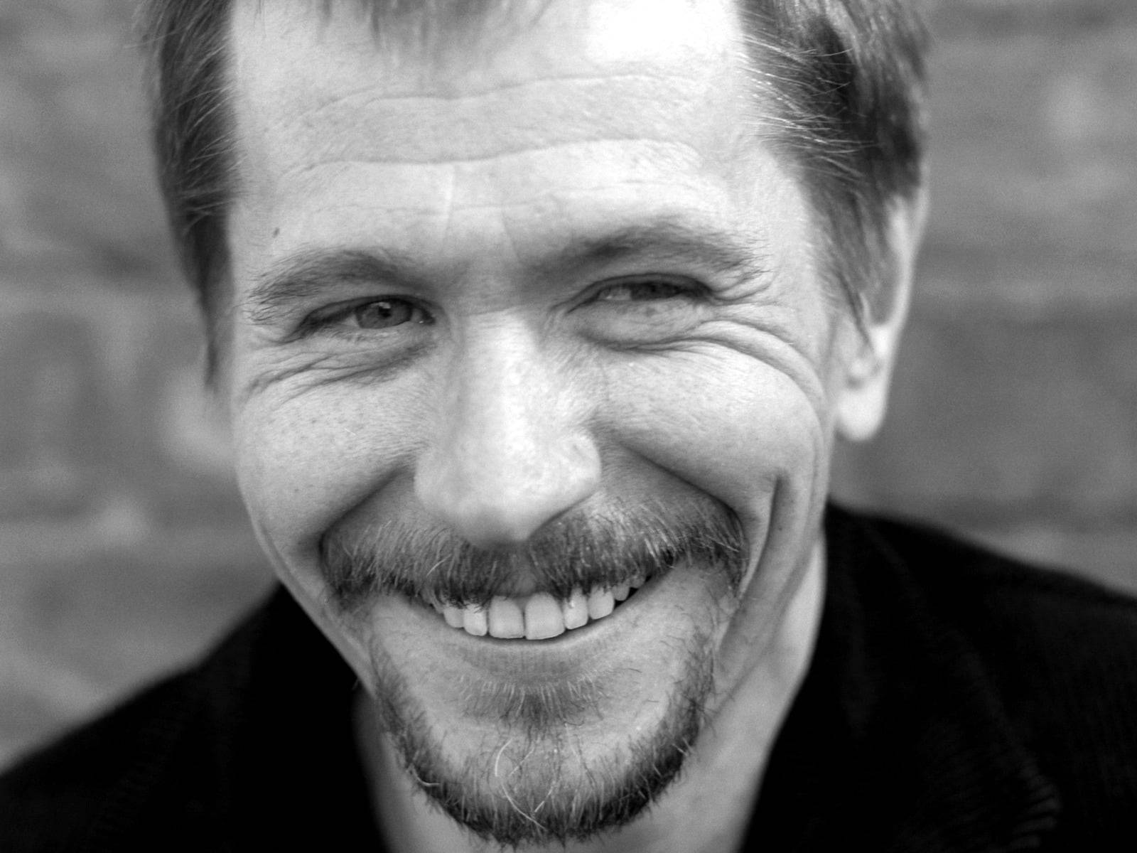 Gary Oldman, black and white, close-up portrait, HD Desktop Wallpaper