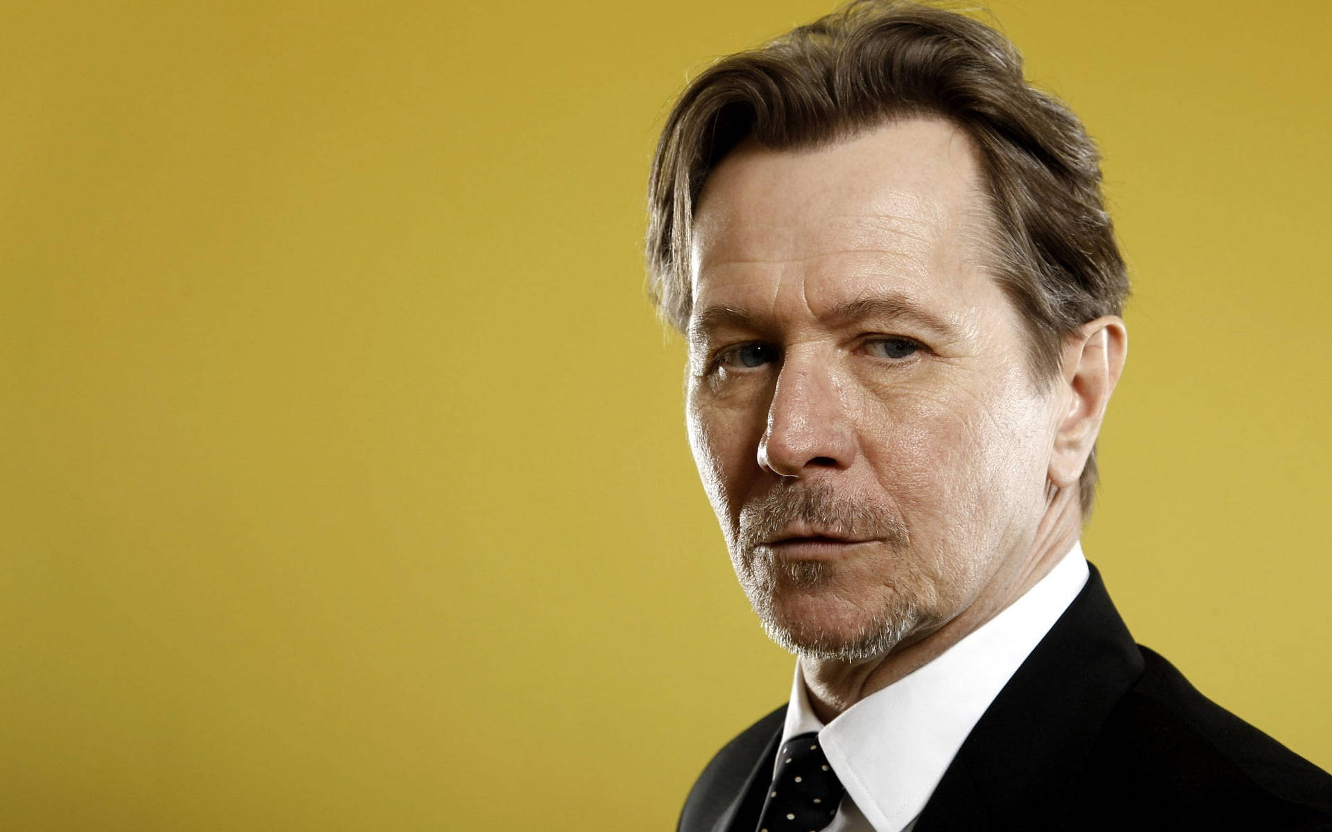 Gary Oldman, black suit, tie, Full HD Desktop Wallpaper