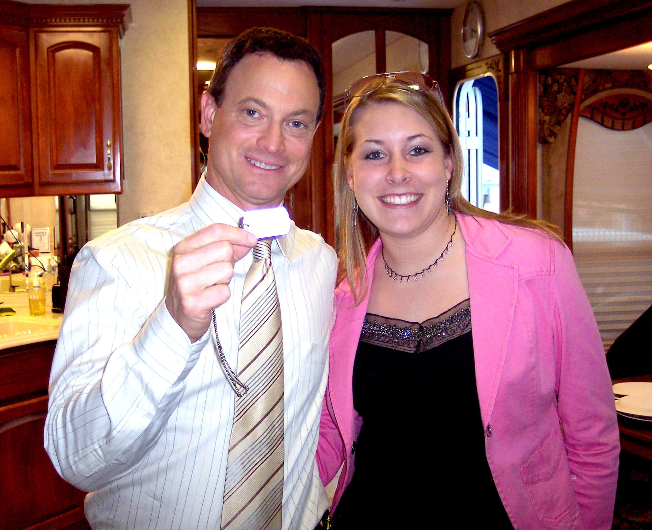 Gary Sinise, striped shirt, tie, Full HD Desktop Wallpaper