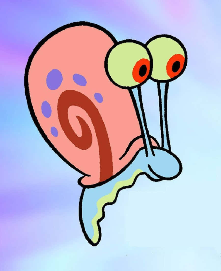Gary The Snail, pink shell, big green eyes, SD Phone Wallpaper
