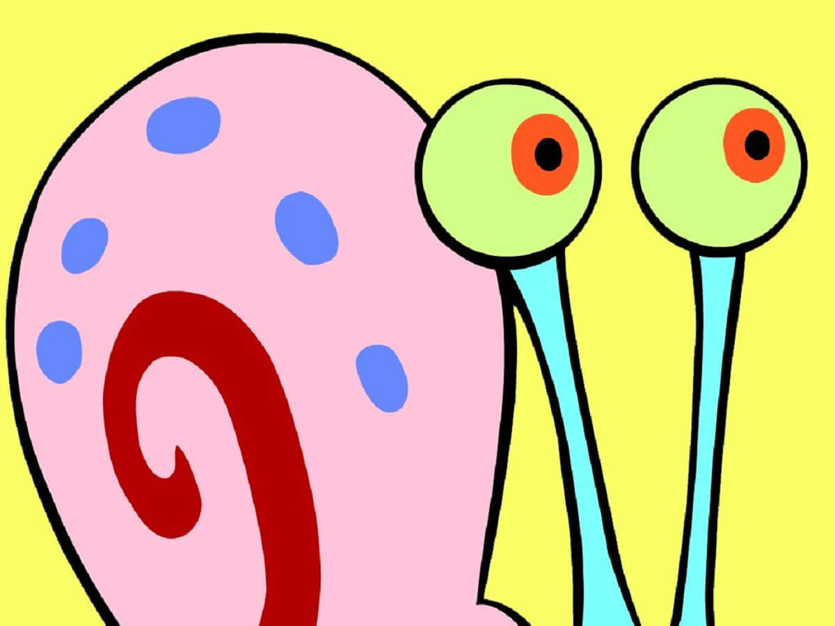 Gary The Snail, pink spotted shell, long stalked eyes, SD Desktop Wallpaper