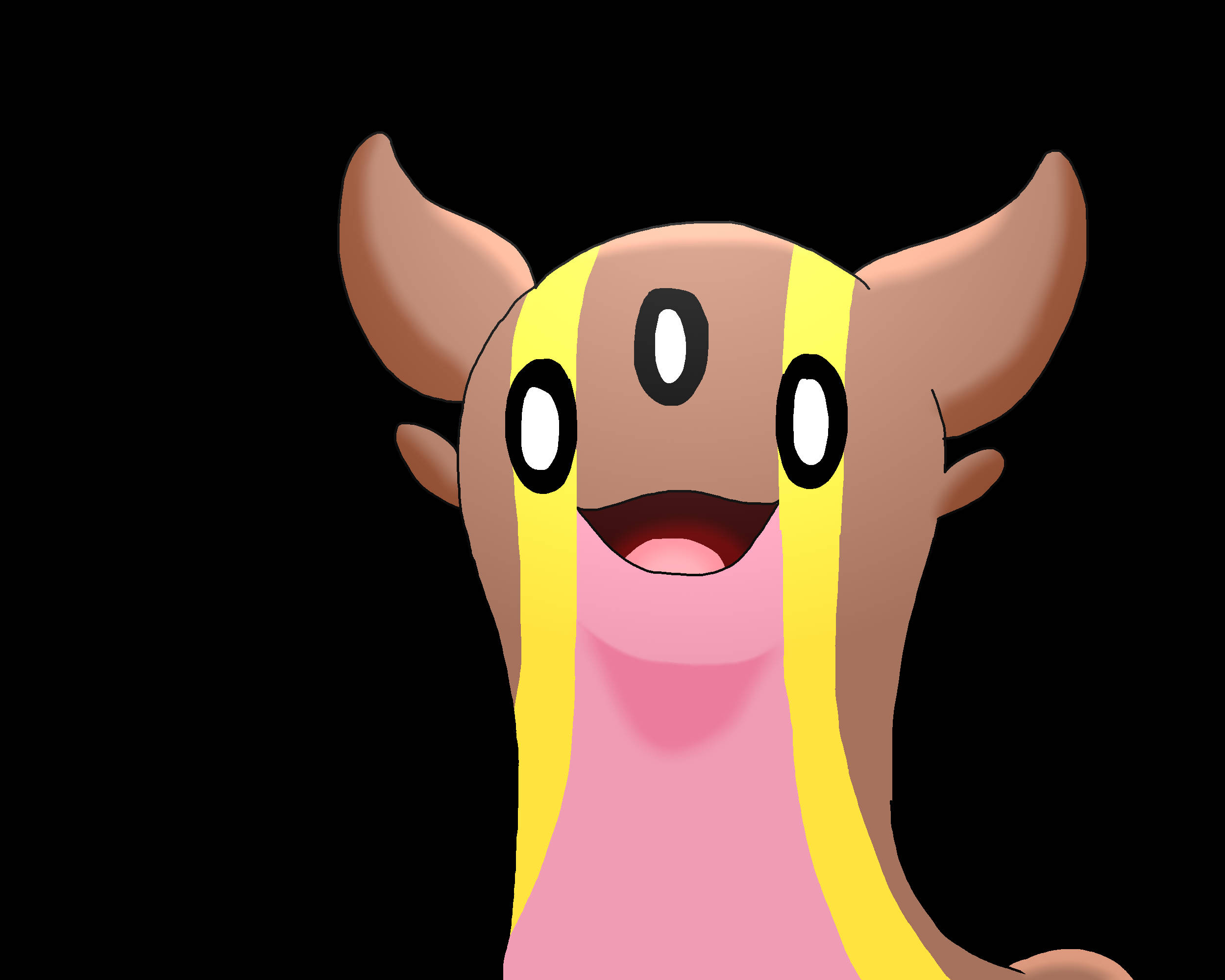 Gastrodon, brown skin, yellow stripes, Full HD Desktop Wallpaper