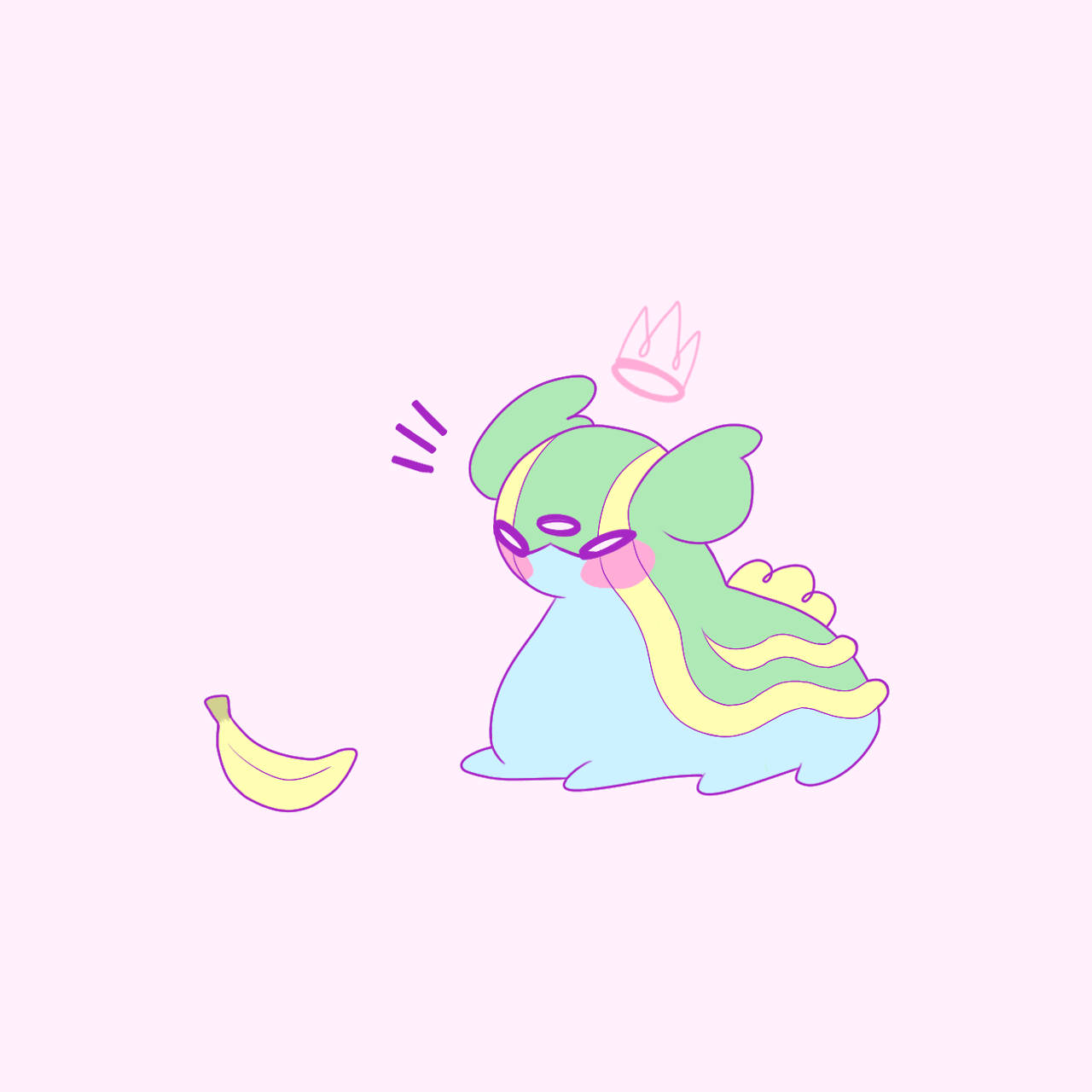 Gastrodon, banana, pastel-colored, HD Desktop Wallpaper