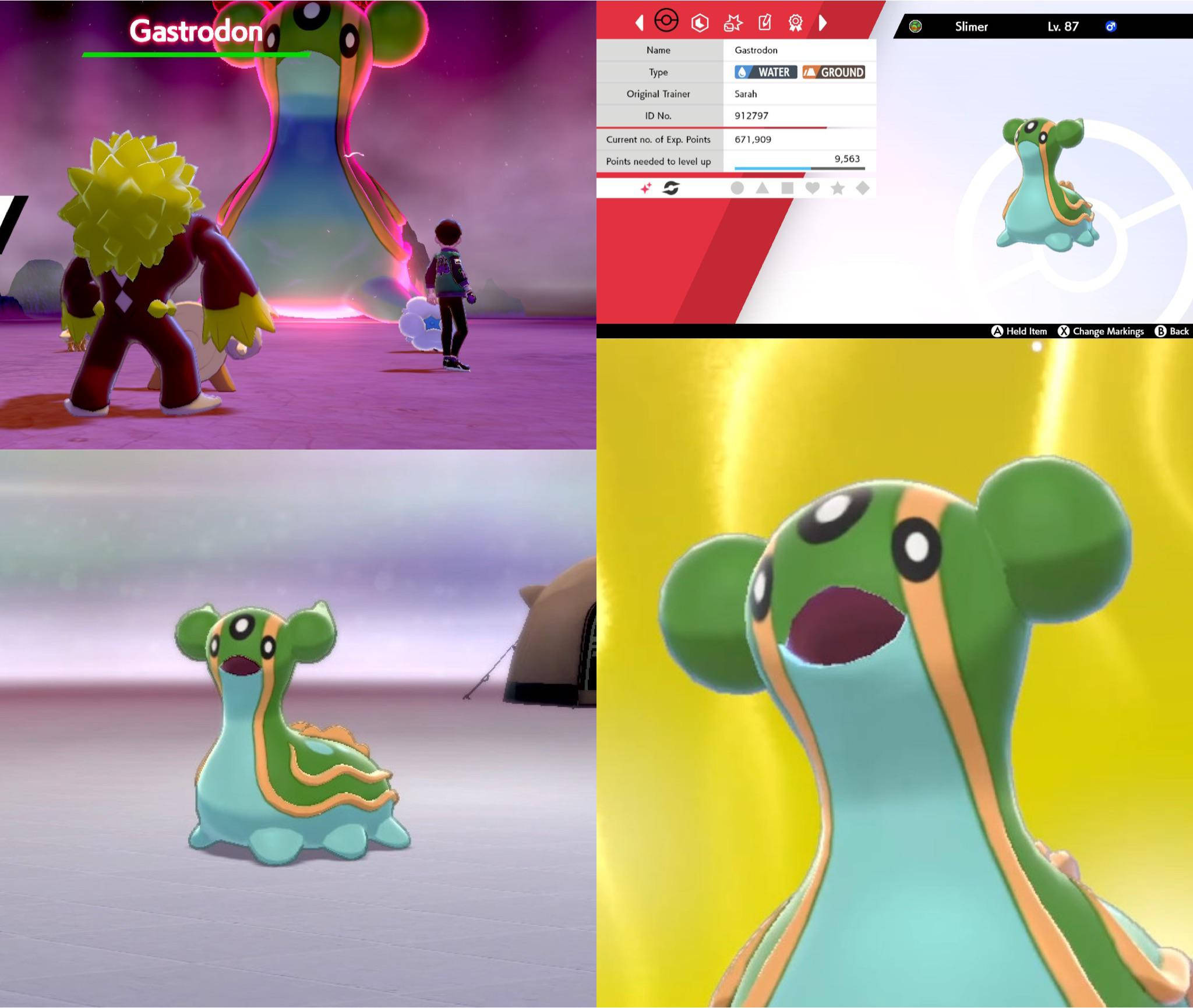 Gastrodon, vibrant purple arena, UI elements, Full HD Desktop Wallpaper