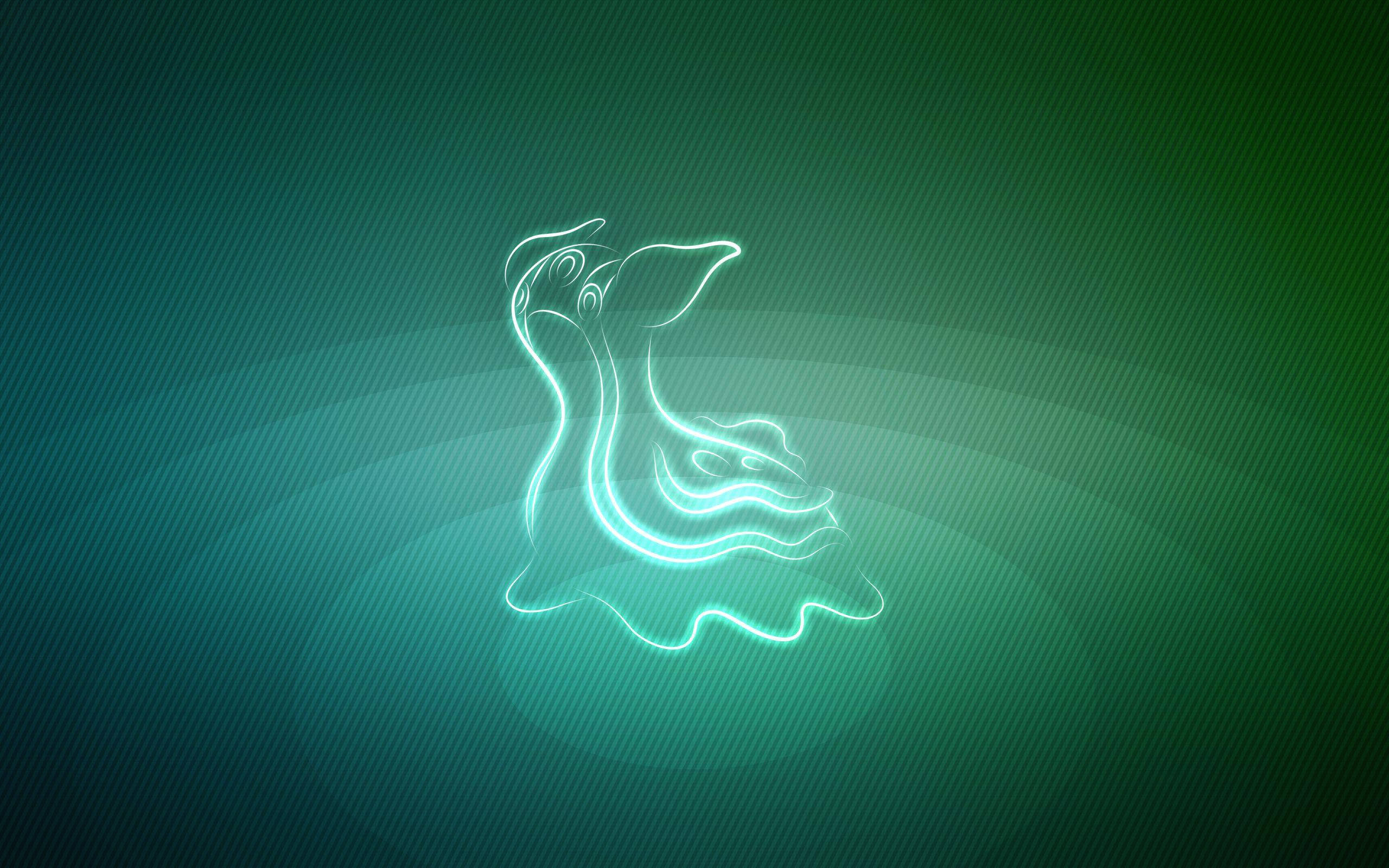 Gastrodon, white outline, glowing neon outline, 2K Desktop Wallpaper