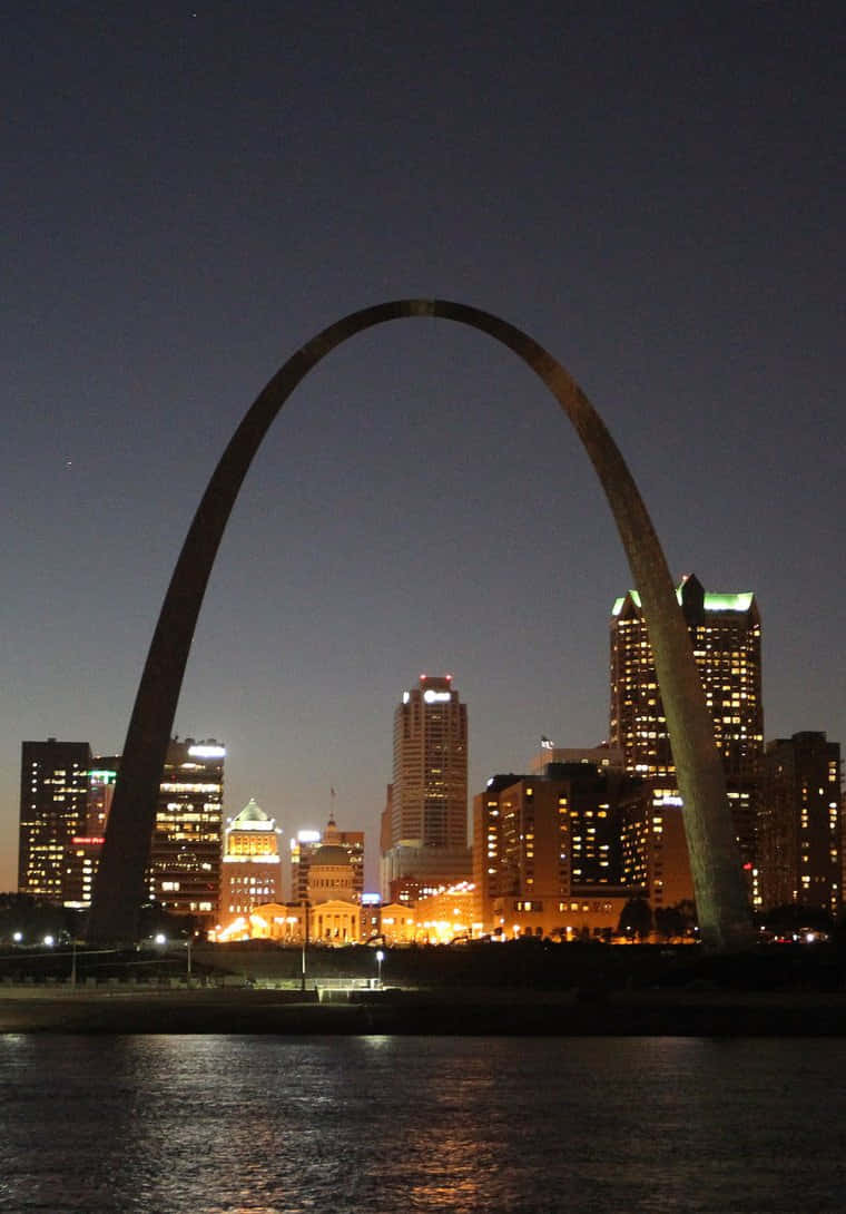 Gateway Arch, twilight sky, city lights, SD Phone Wallpaper