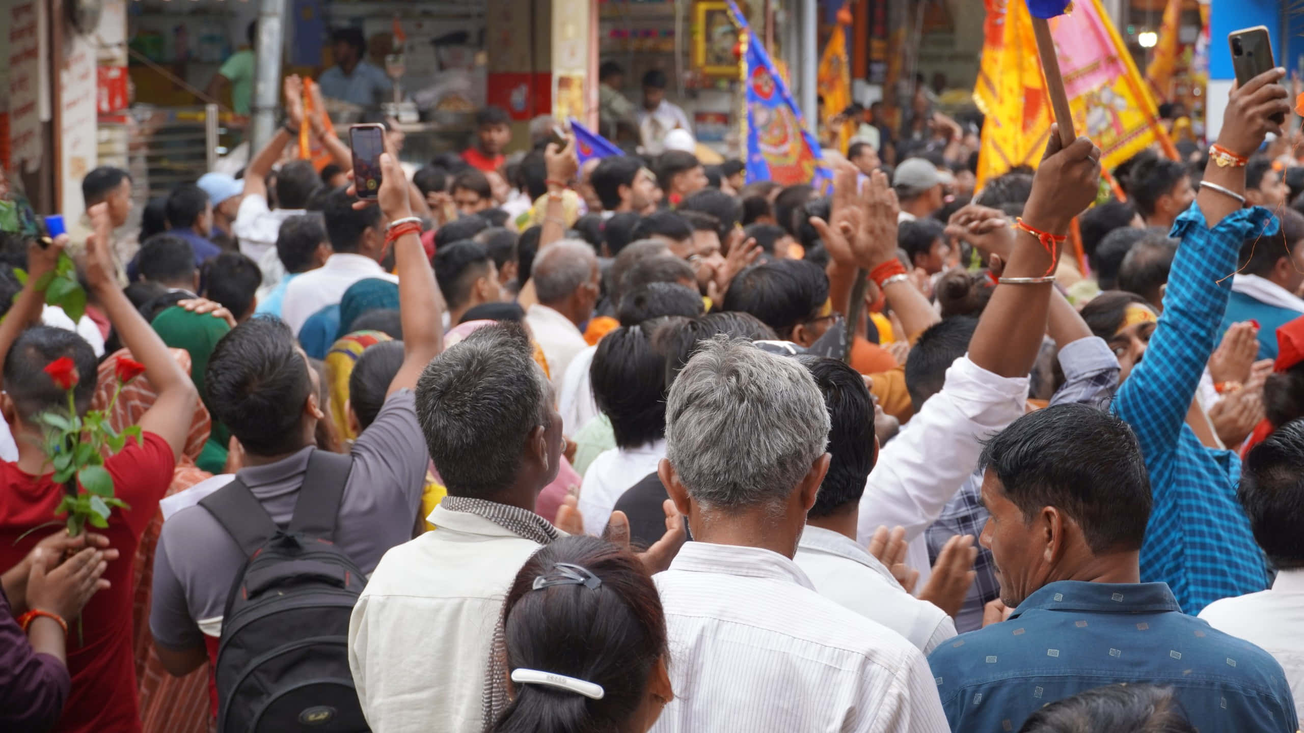 Festival, Crowd, Bustling street festival, 2K Desktop Wallpaper