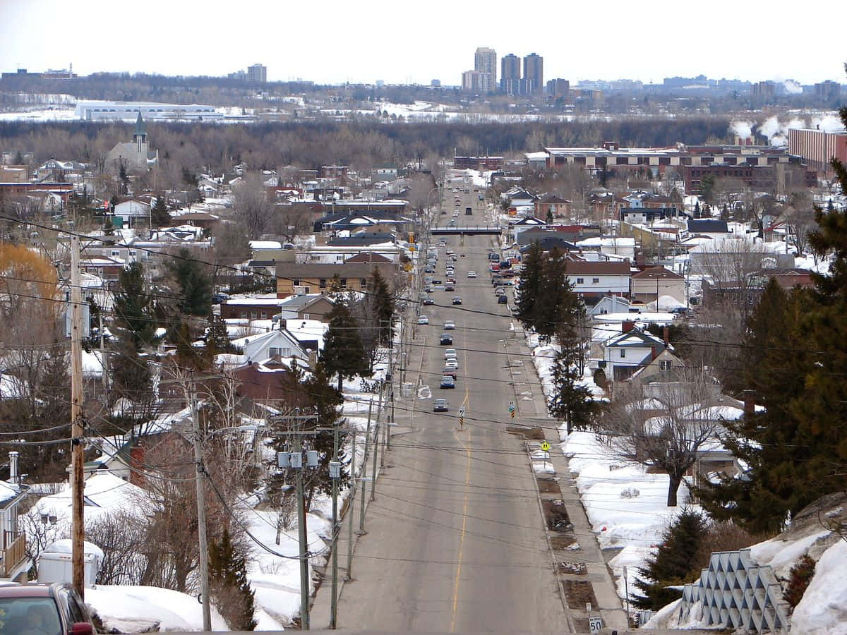 Gatineau, winter street view, snowy urban street, SD Desktop Wallpaper