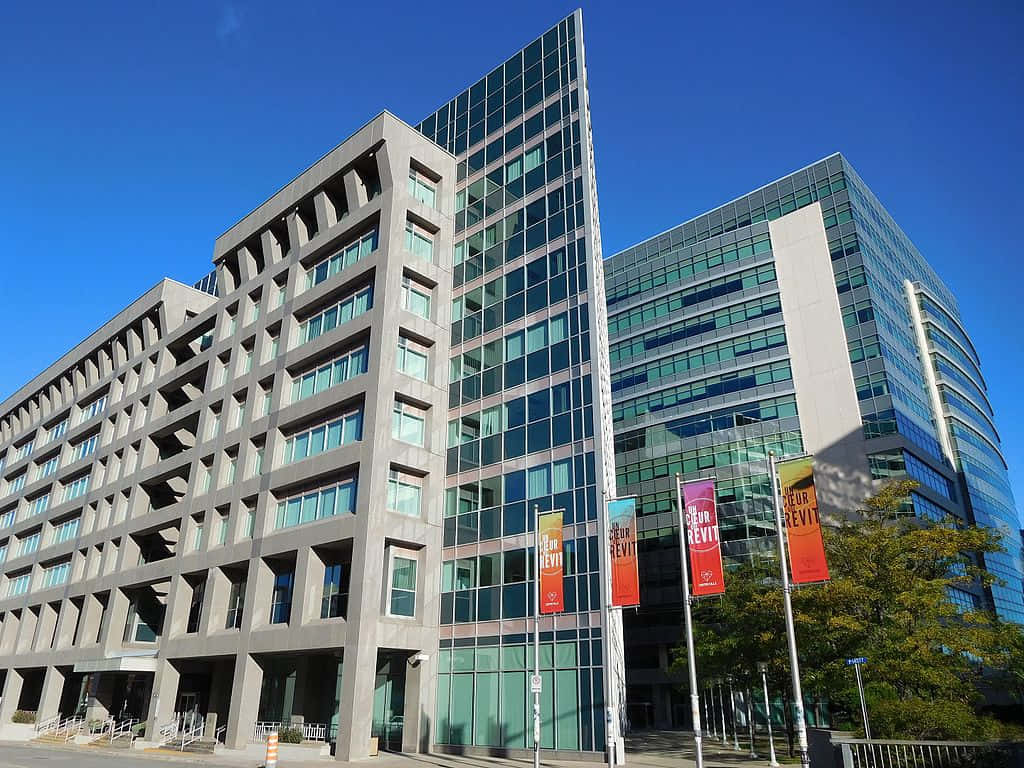 Gatineau, modern office building, glass and concrete, SD Desktop Wallpaper