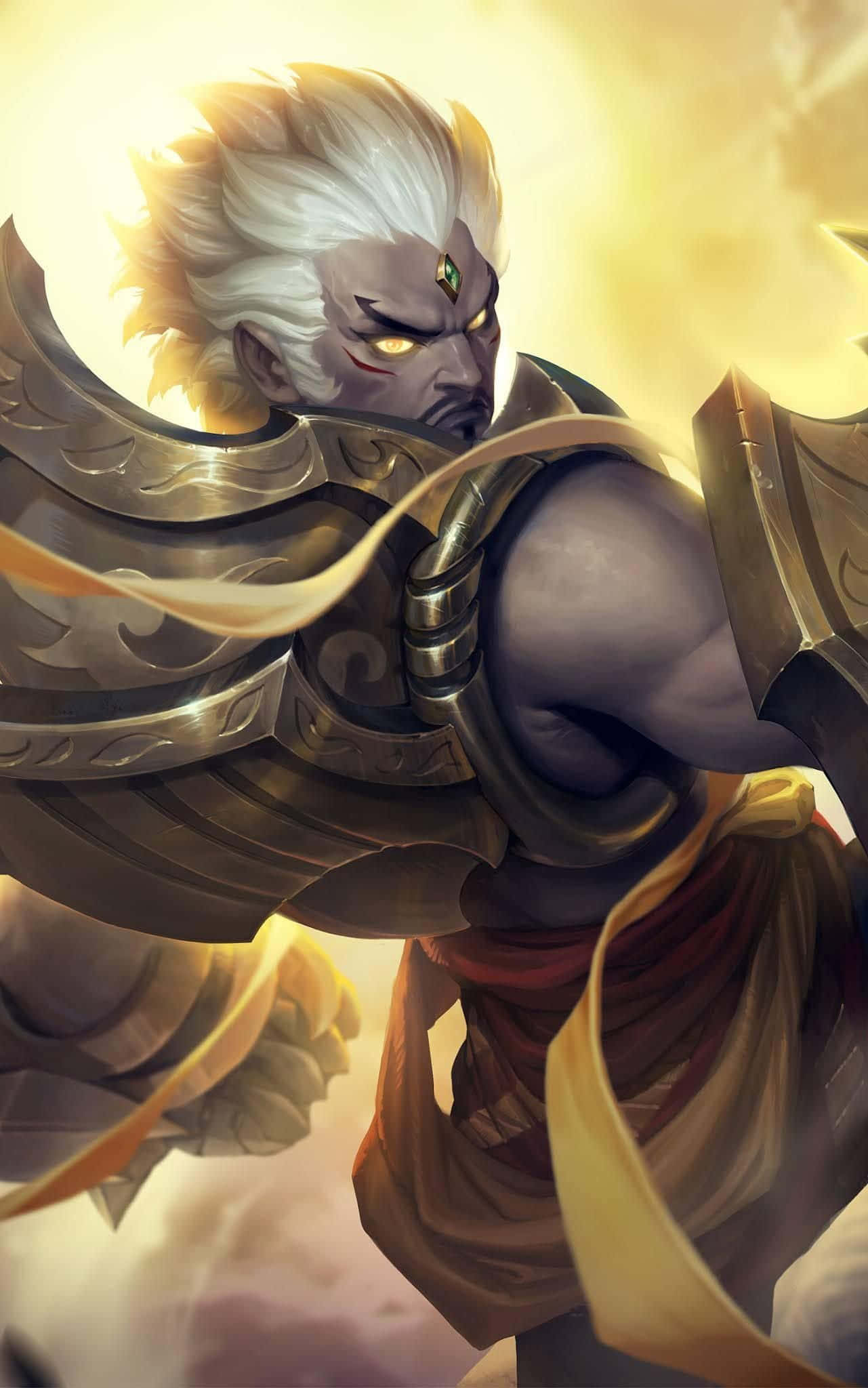 Gatotkaca, warrior, white hair, Full HD Phone Wallpaper
