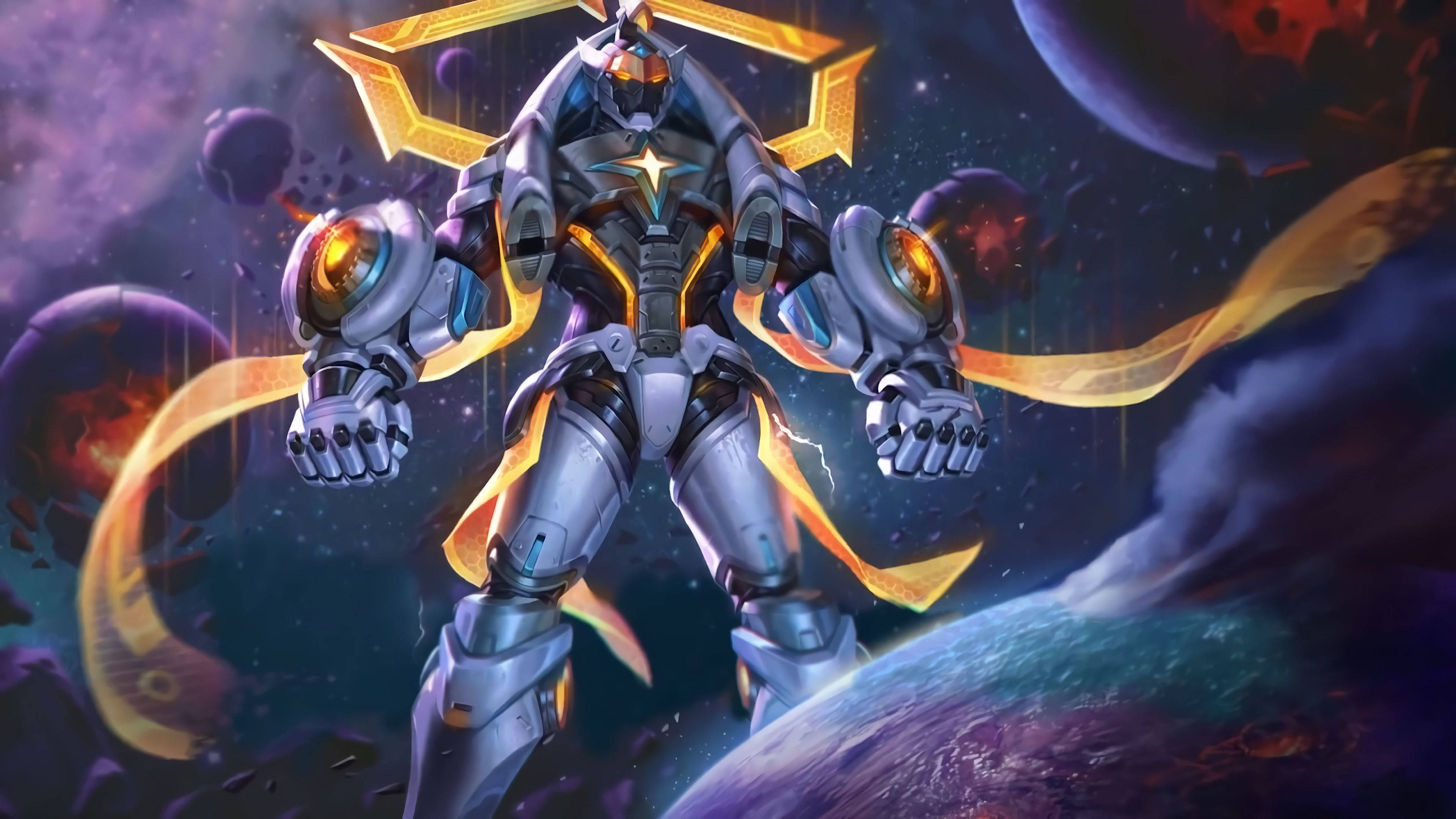 Gatotkaca, silver, gold, 4K Desktop Wallpaper