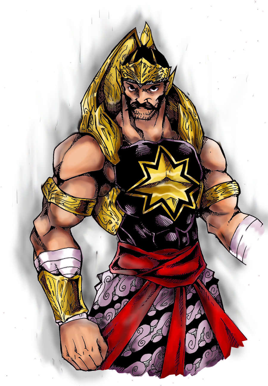 Gatotkaca, golden armor, red sash, HD Phone Wallpaper