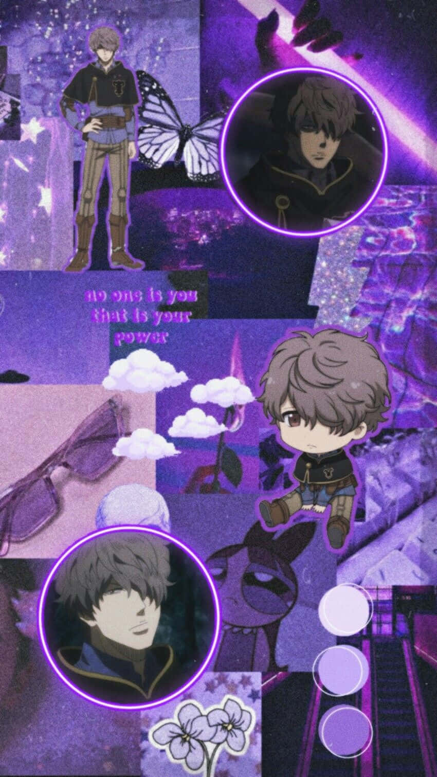 Gauche Adlai, purple-toned, anime collage, HD Phone Wallpaper