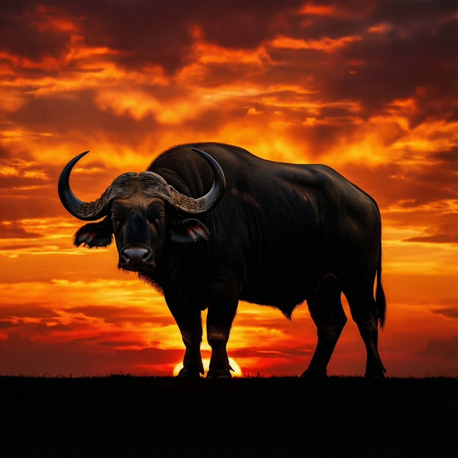 Gaur, Sunset, Silhouette, HD Desktop Wallpaper
