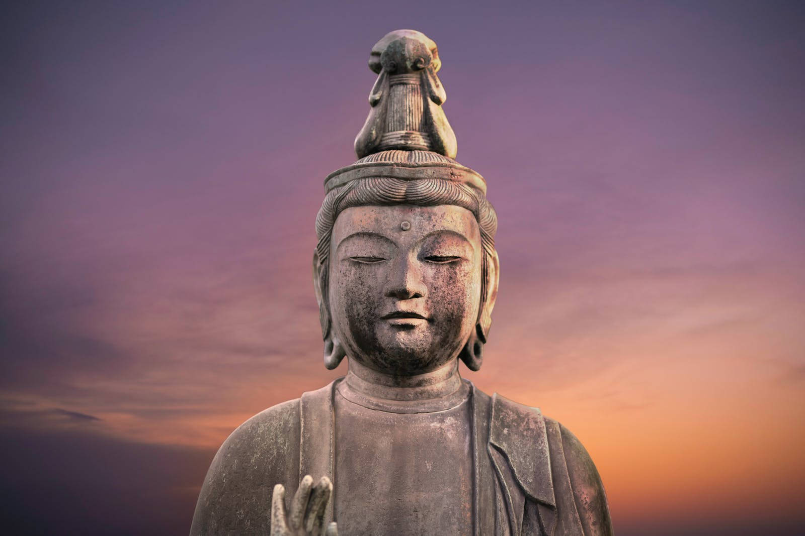 Gautam Buddha, stone Buddha statue, closed eyes, HD Desktop Wallpaper