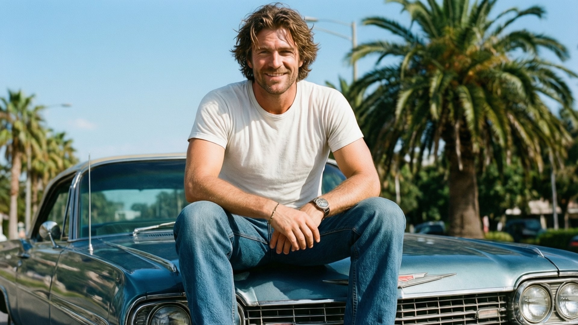 Gavin Casalegno, vintage car, retro summer, Full HD Desktop Wallpaper