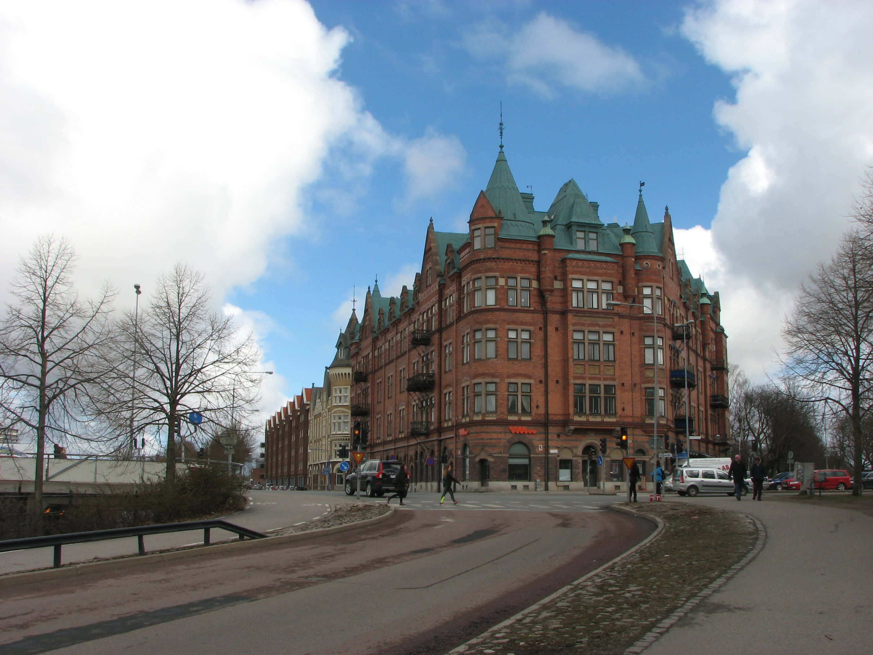 Gävle, historic architecture, red brick building, 2K Desktop Wallpaper
