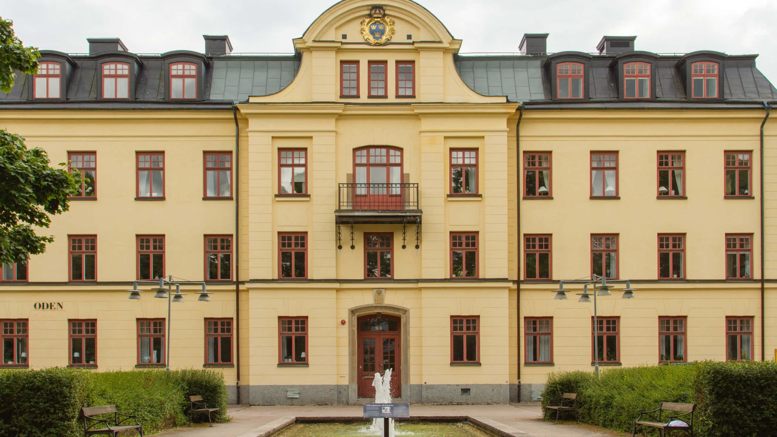 Gävle, sunset, neoclassical building, 2K Desktop Wallpaper