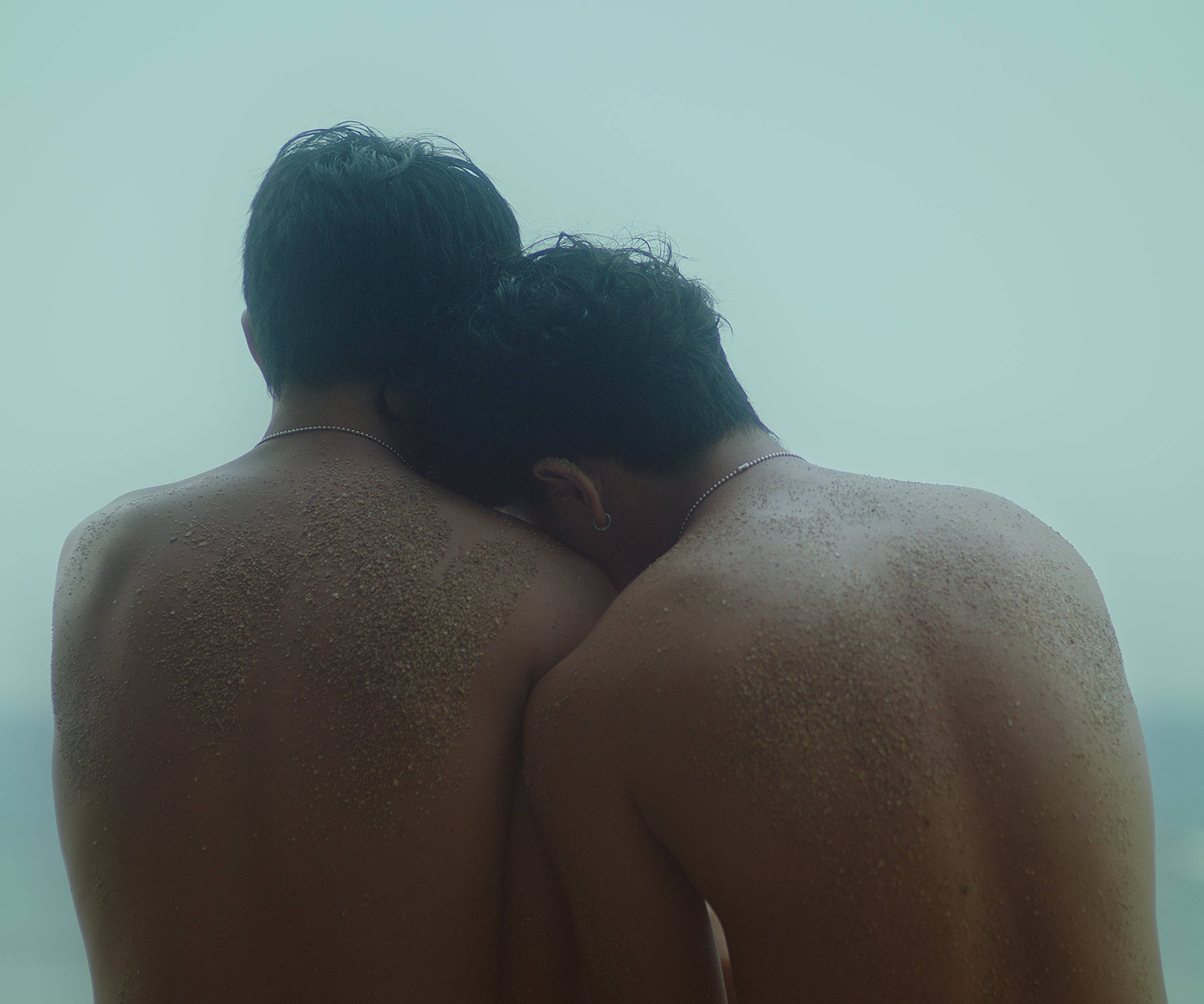Gay Boy, shirtless men, misty coastal setting, Full HD Desktop Wallpaper