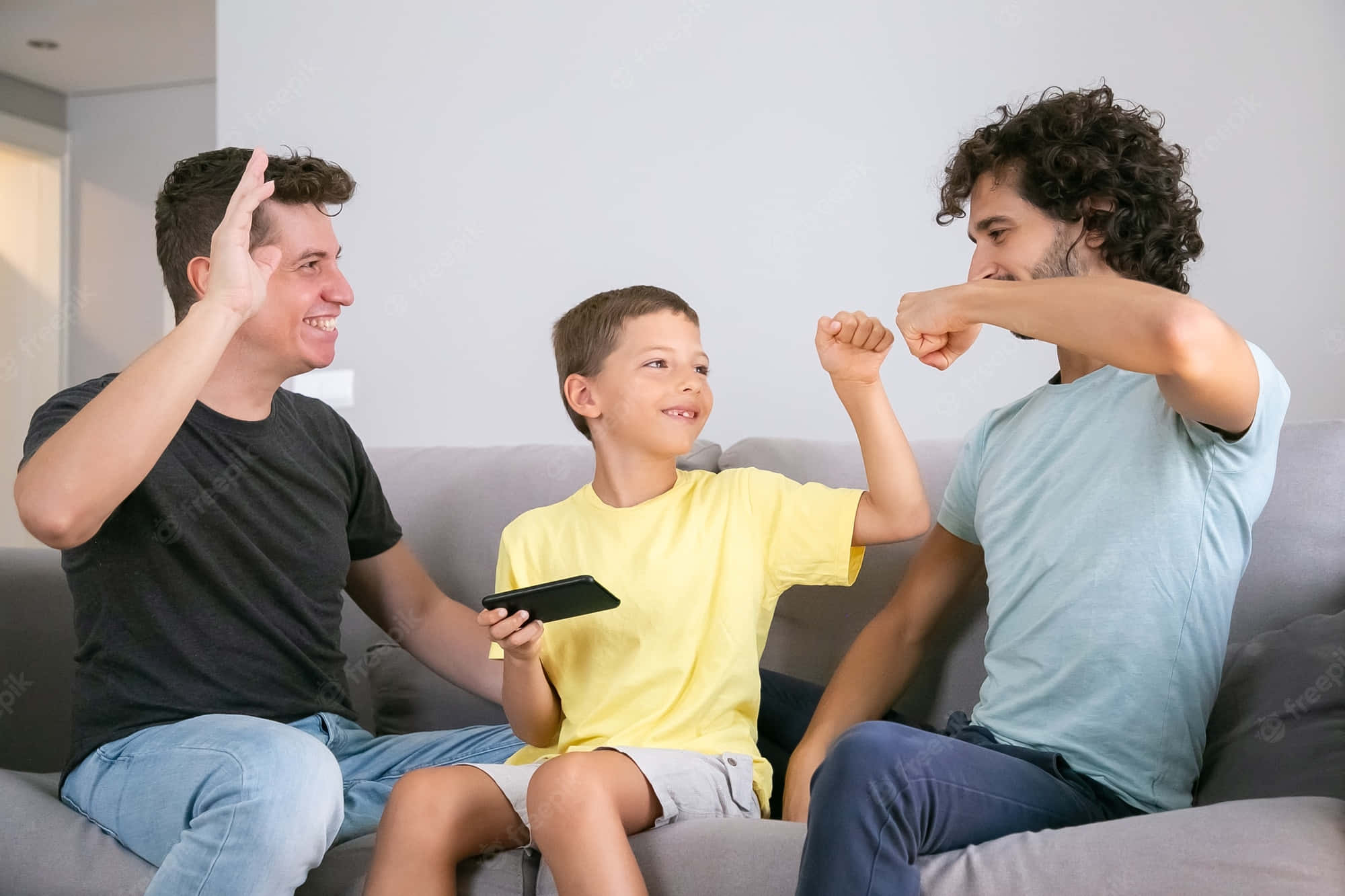 Gay Boys, couch, fist bump, Full HD Desktop Wallpaper