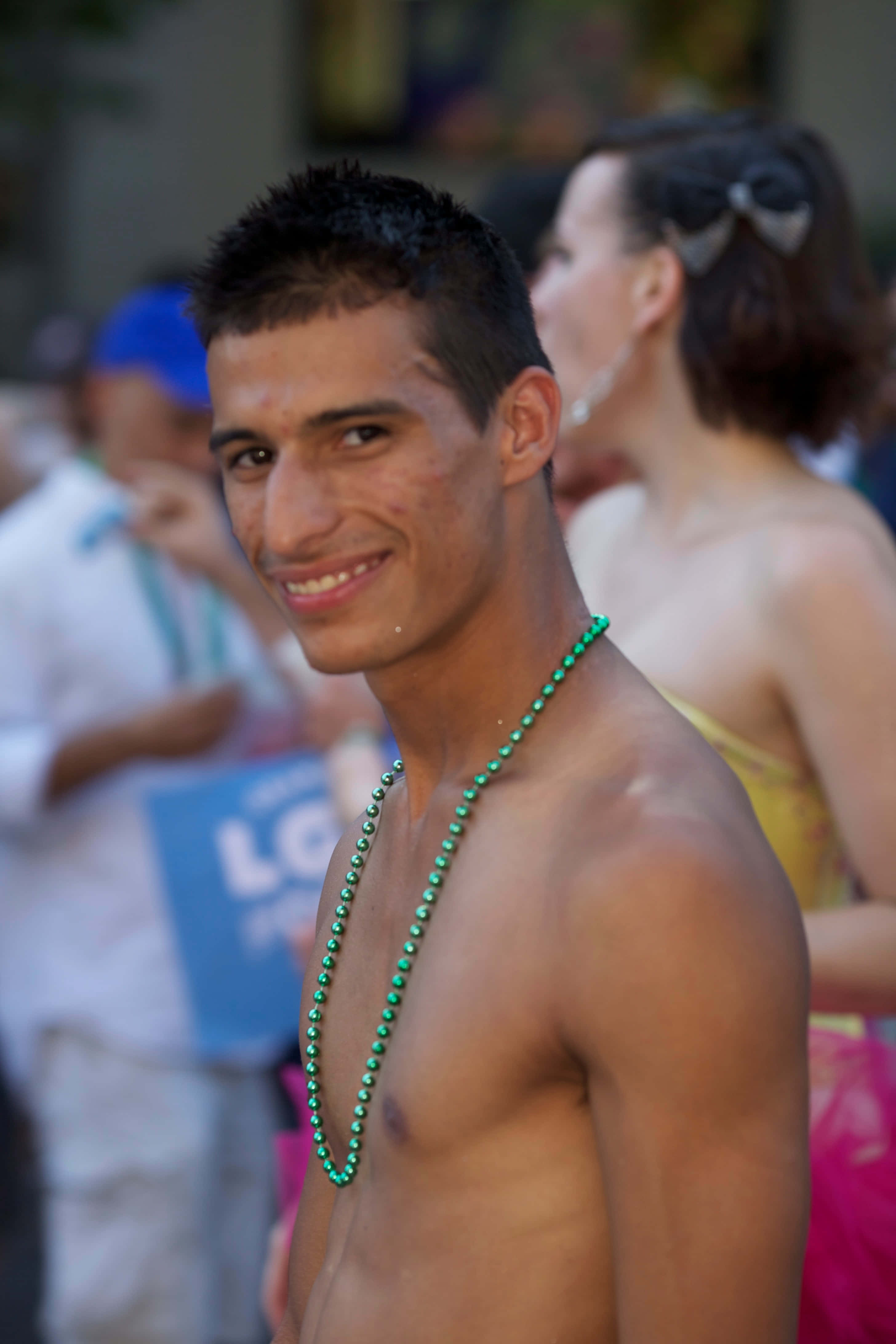 Gay Latino, green beads, bright green beaded necklace, 4K Phone Wallpaper