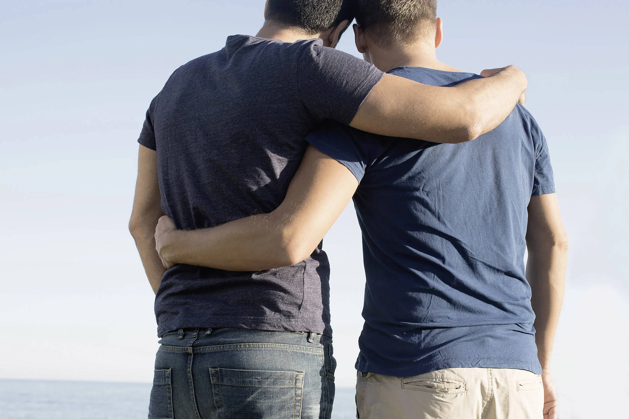 Gay Men, ocean, clear sky, Full HD Desktop Wallpaper