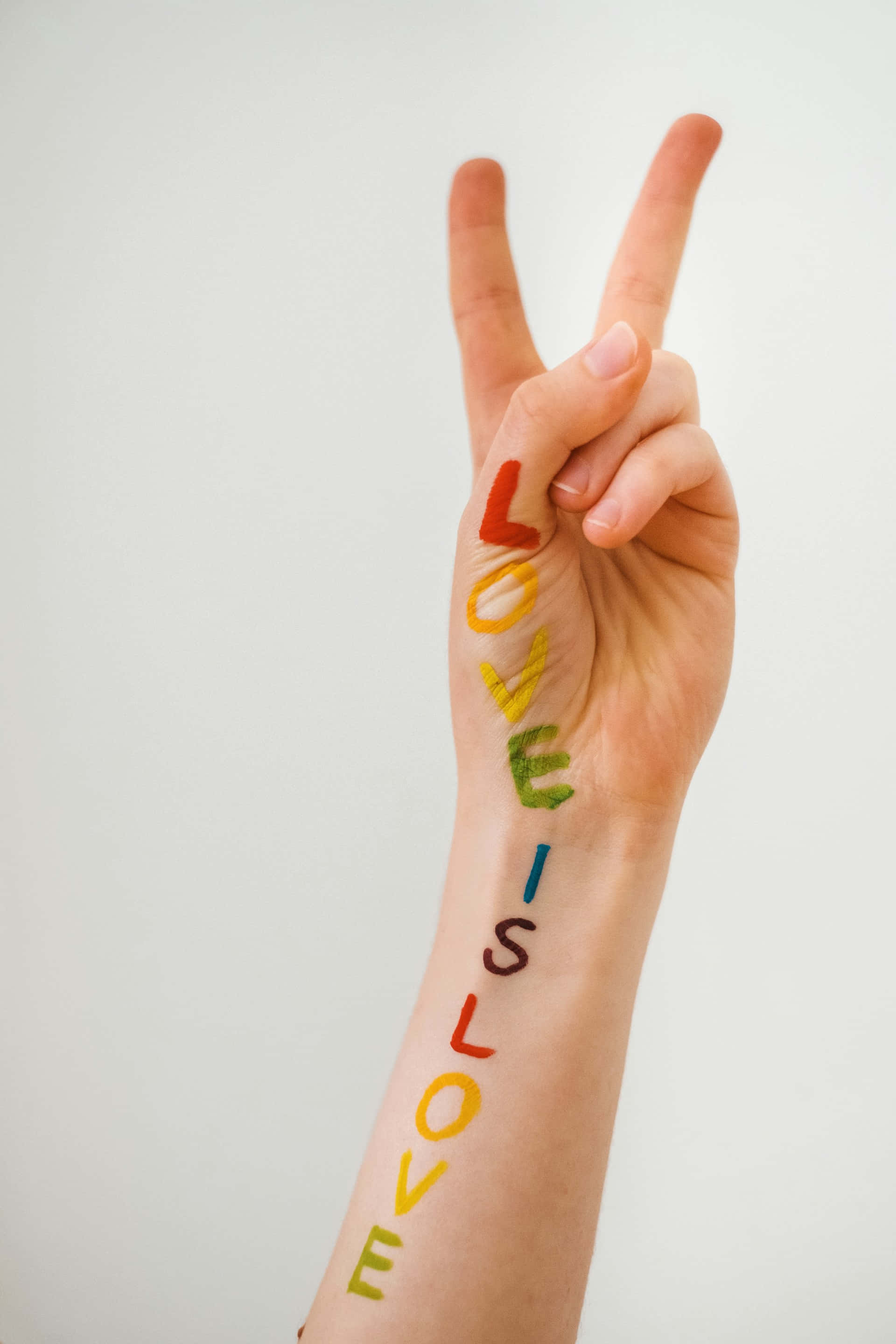 love is love, peace sign, rainbow letters, 2K Phone Wallpaper