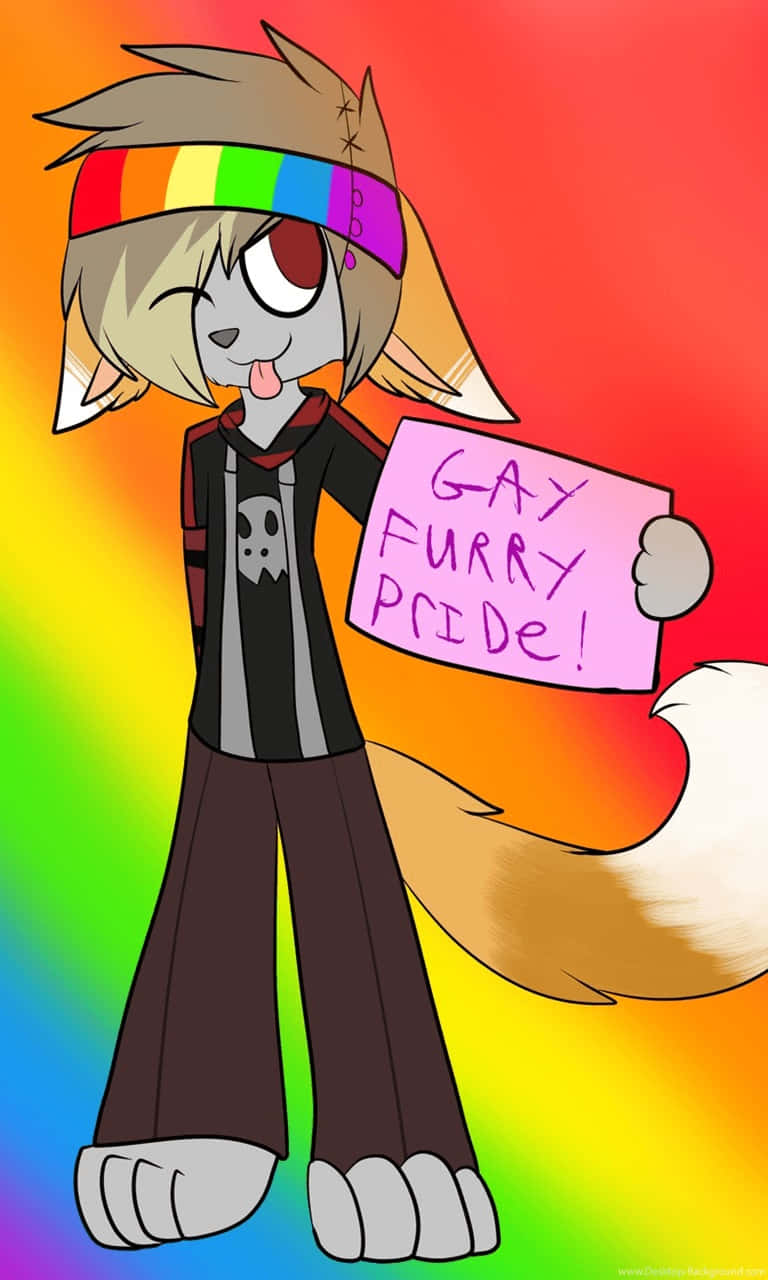 furry pride rainbow headband, cartoon fox, rainbow headband, HD Phone Wallpaper