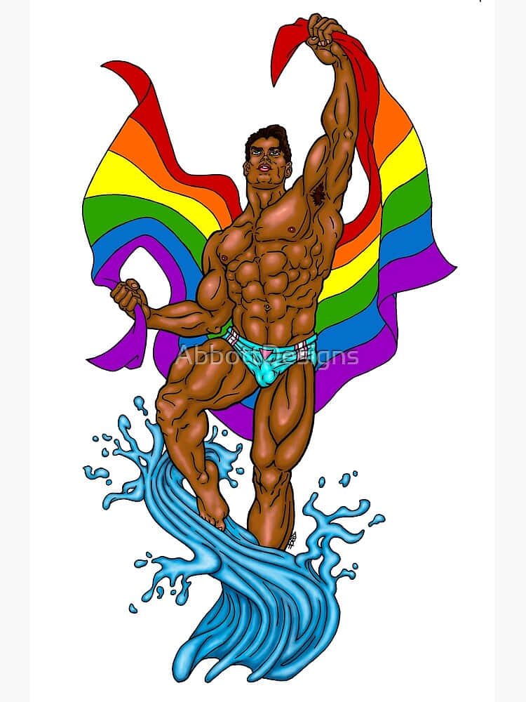 Gay Latino Cartoon, muscular man, dark skin, SD Phone Wallpaper