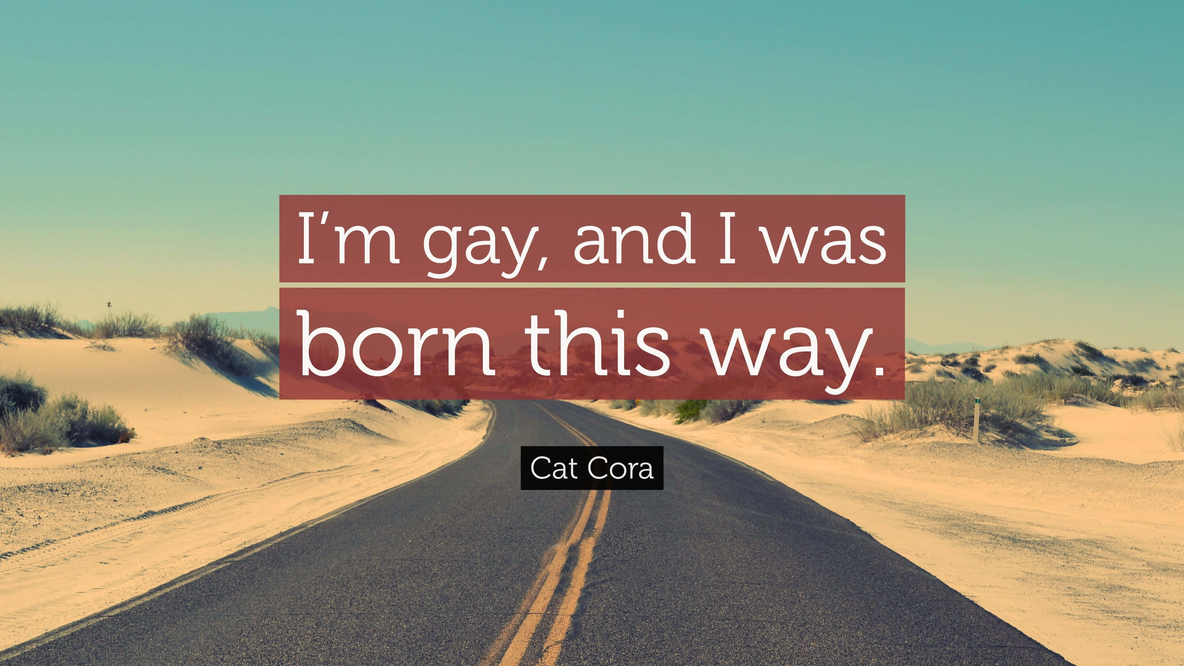 I'm Gay, rainbow-colored, desert road, 4K Desktop Wallpaper
